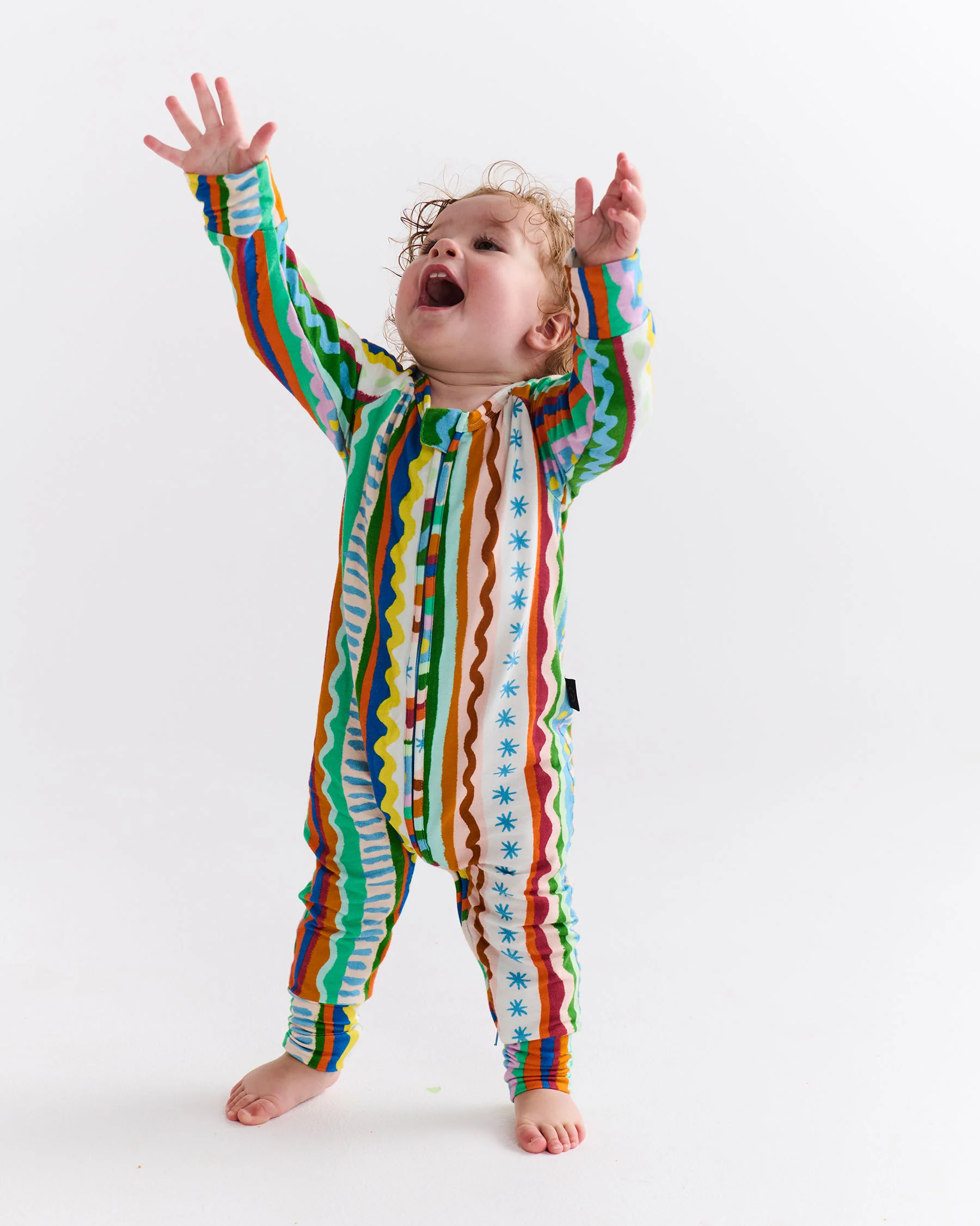 Beach Patterns Organic Long Sleeve Zip Romper - Image 3