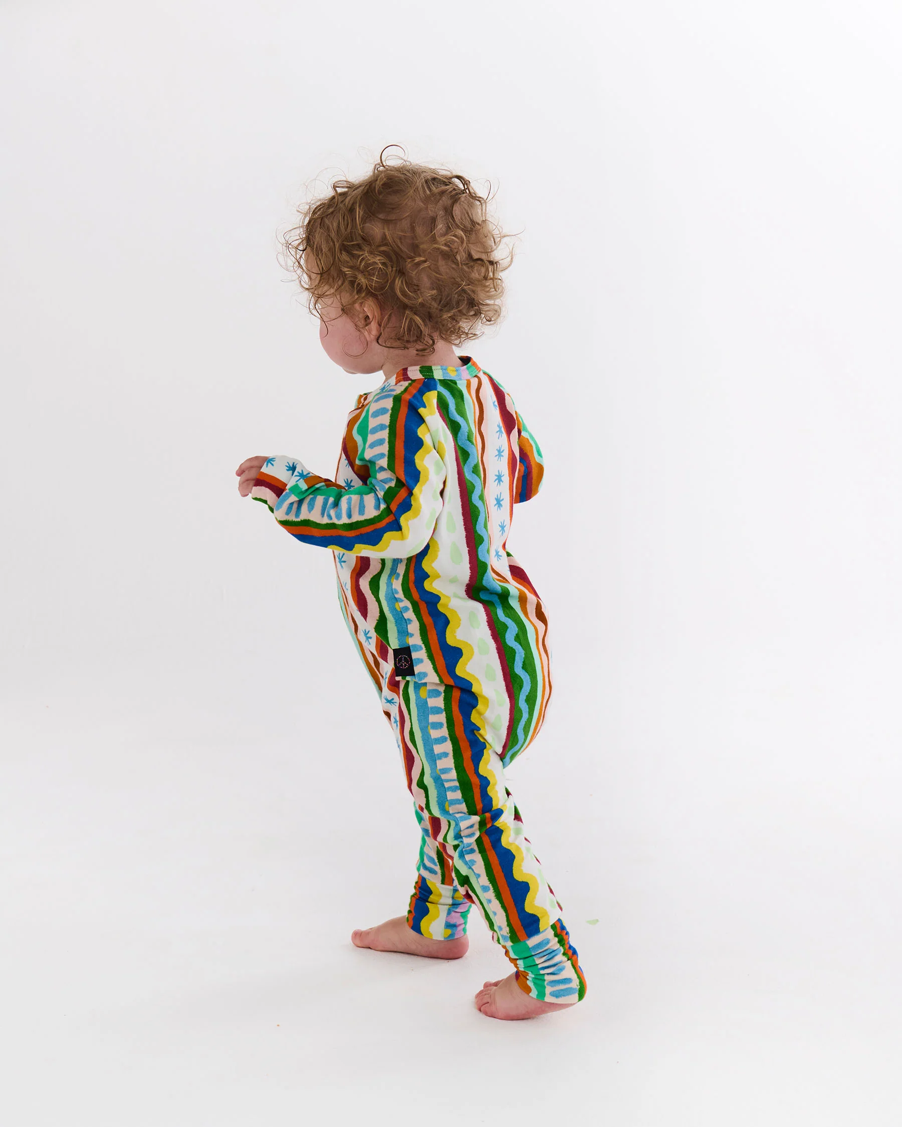 Beach Patterns Organic Long Sleeve Zip Romper - Image 4