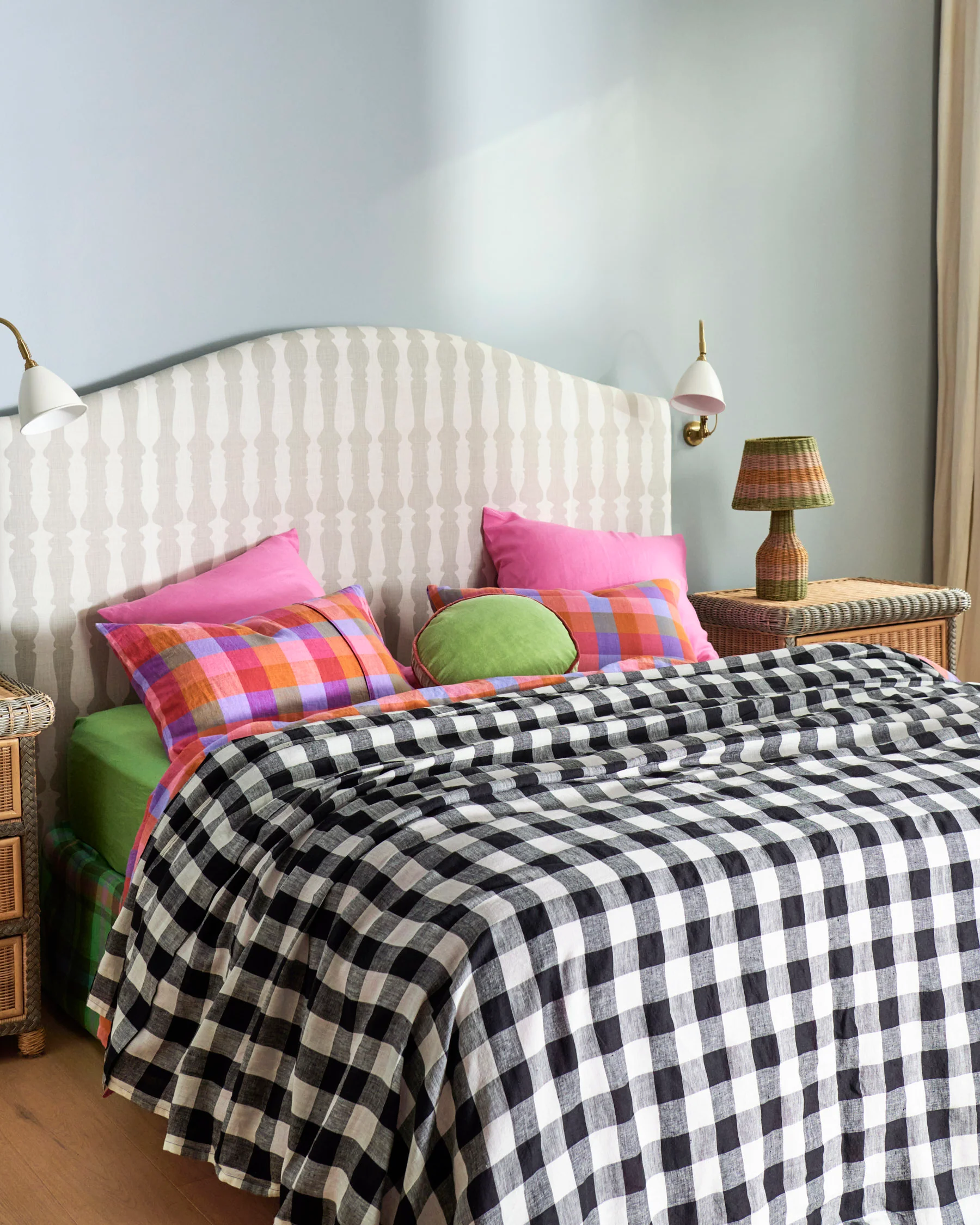 Black & White Gingham Linen Quilt Cover (US) - Image 3