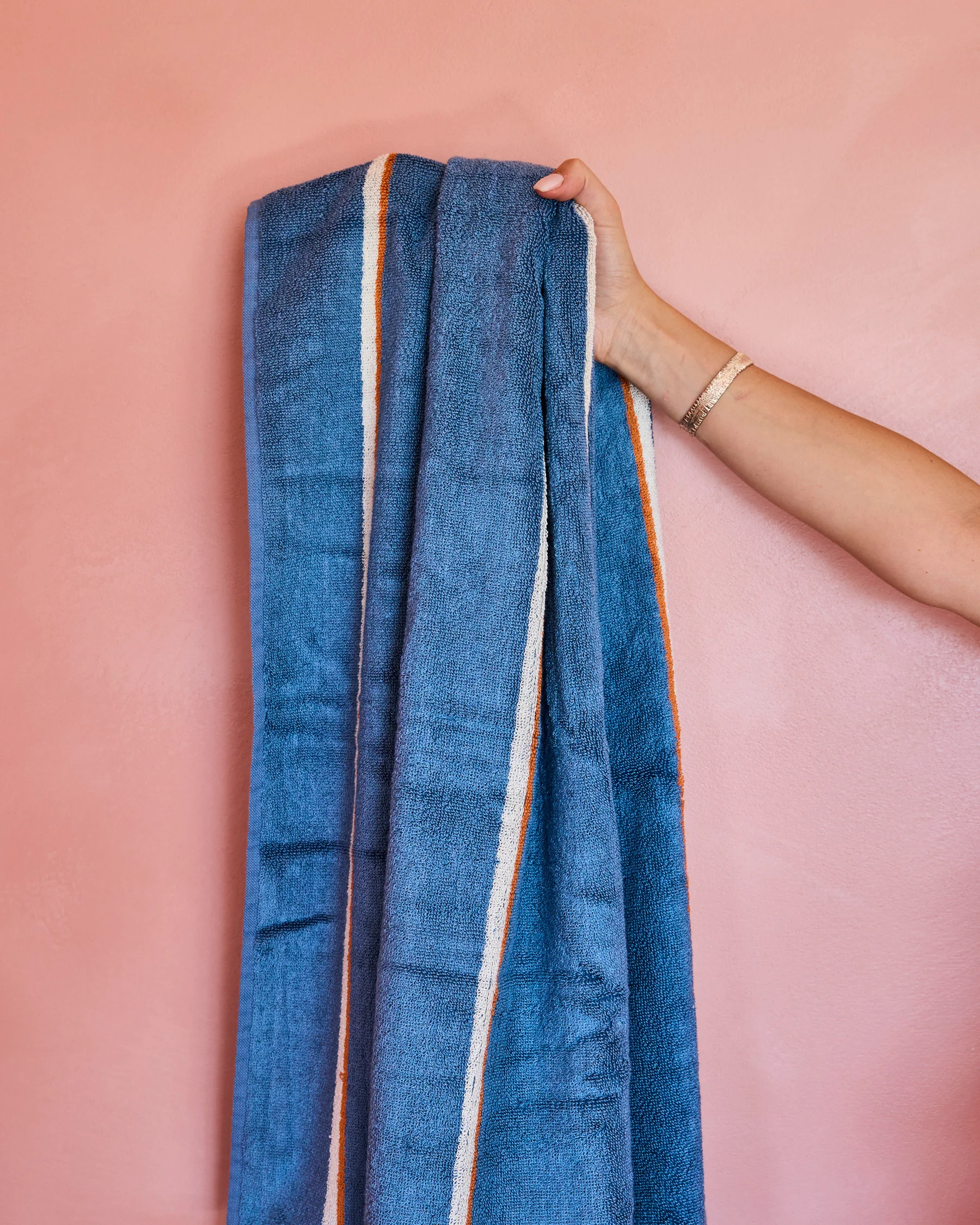 Blue Lagoon Stripe Bamboo Terry Bath Sheet - Image 3