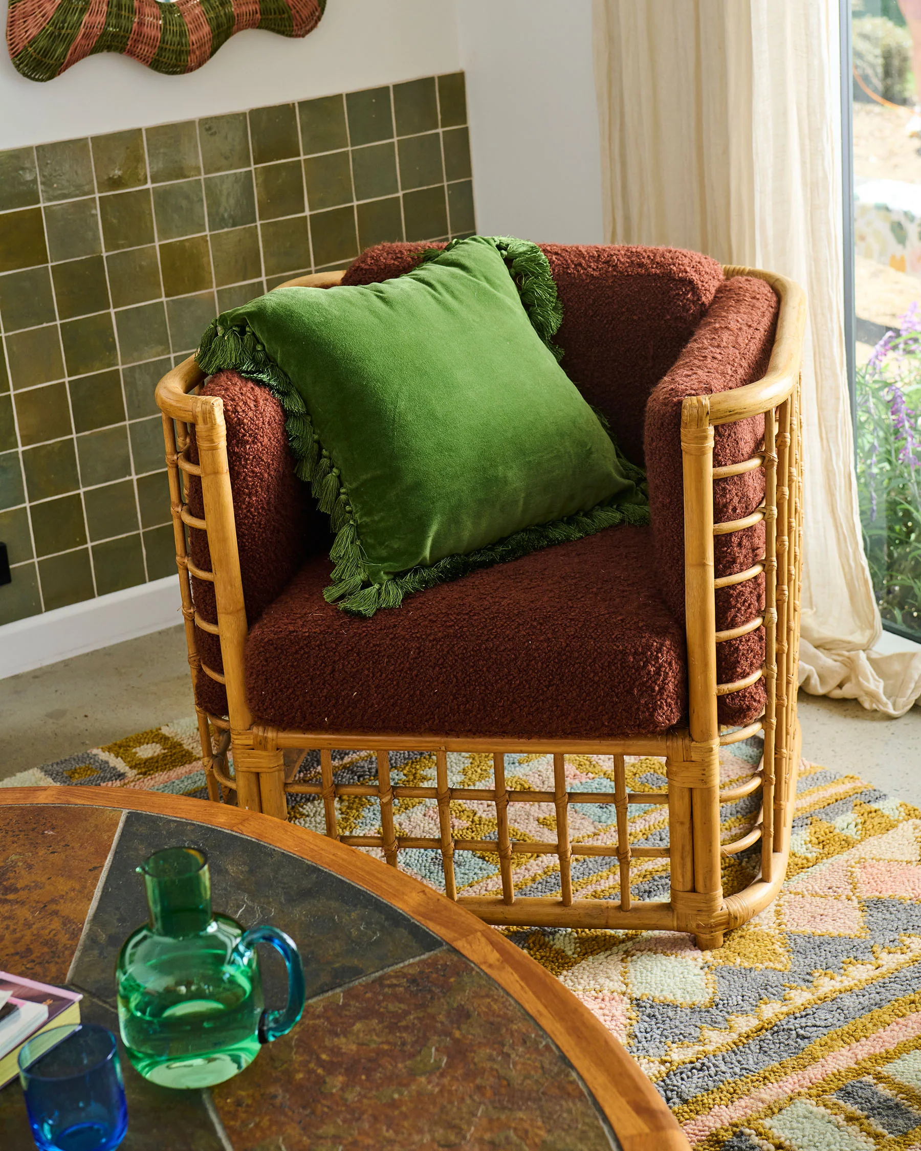 Campsite Velvet Tassel Cushion - Image 3