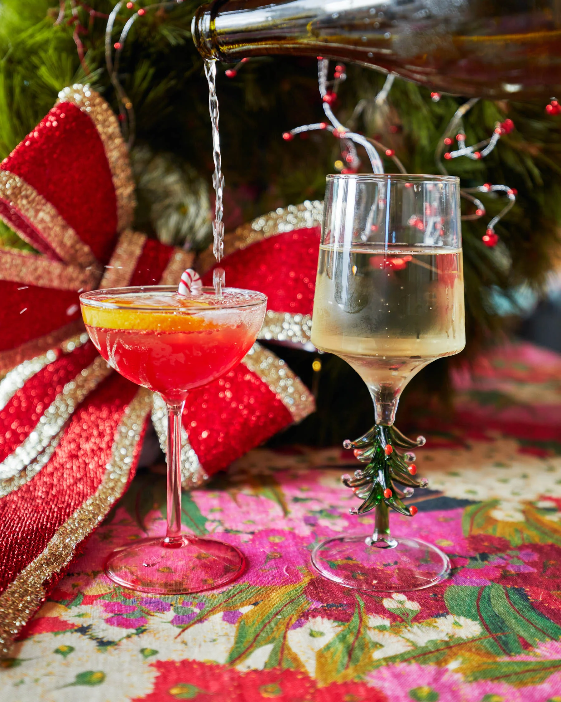 Candy Cane Coupe Glass 2P Set - Image 3