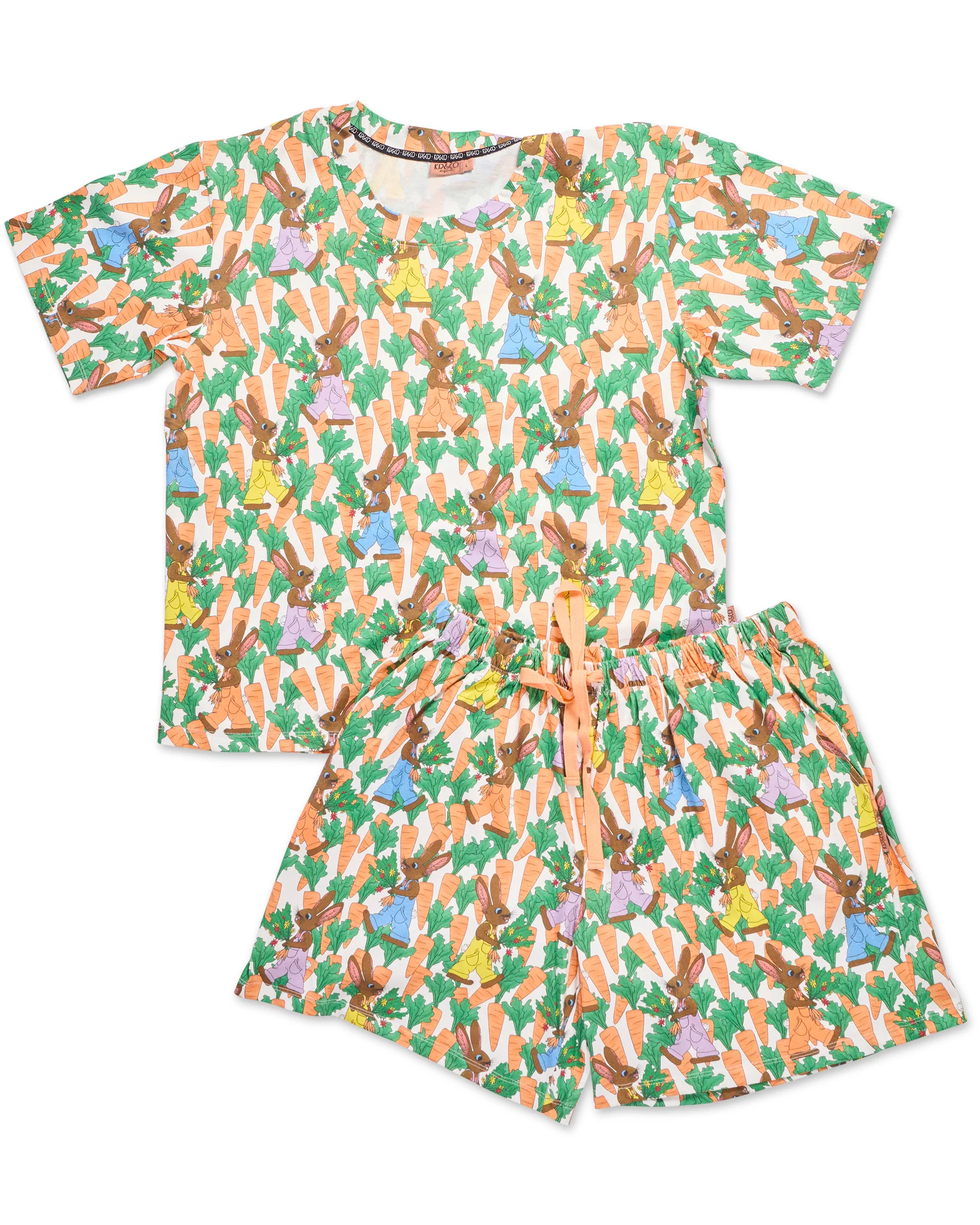 Carrot Joy Men's Organic Cotton Shorts & Tee Pyjama Set