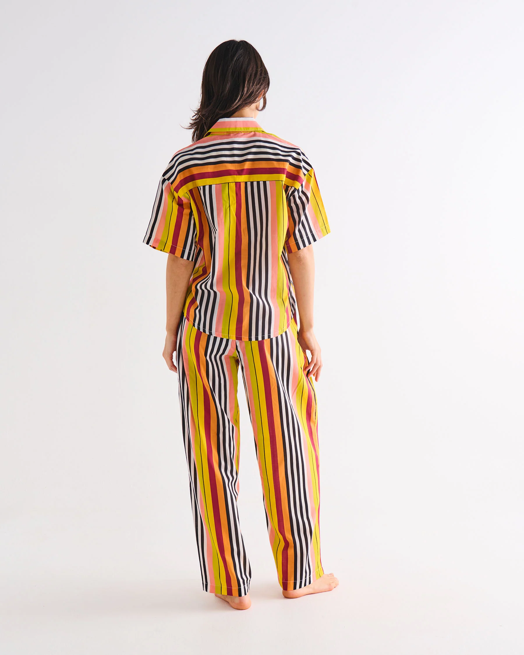 Casablanca Stripe Adult Organic Cotton Short Sleeve Shirt & Pant Pyjama Set - Image 6