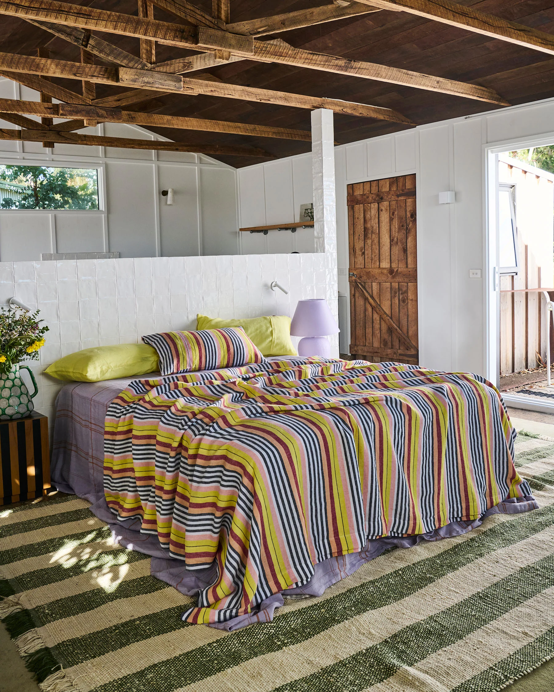 Casablanca Stripe Linen Quilt Cover - Image 2