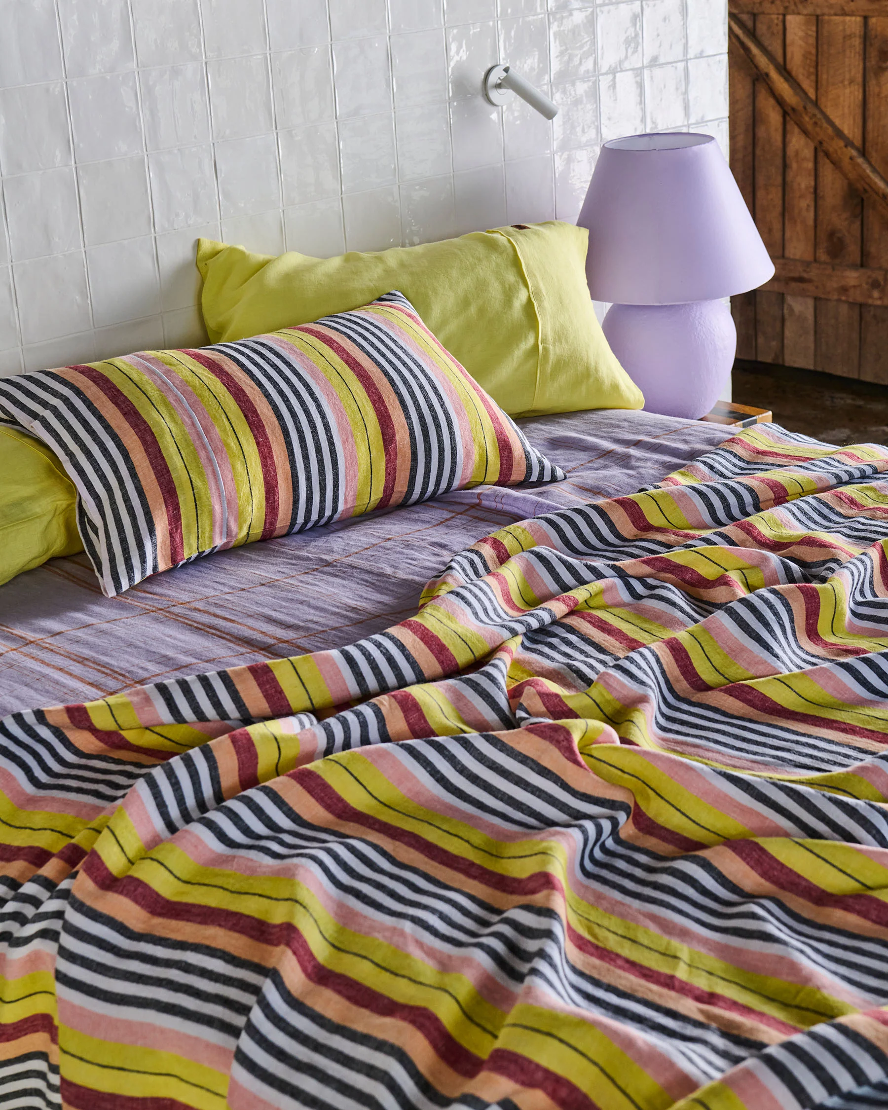 Casablanca Stripe Linen Quilt Cover - Image 3