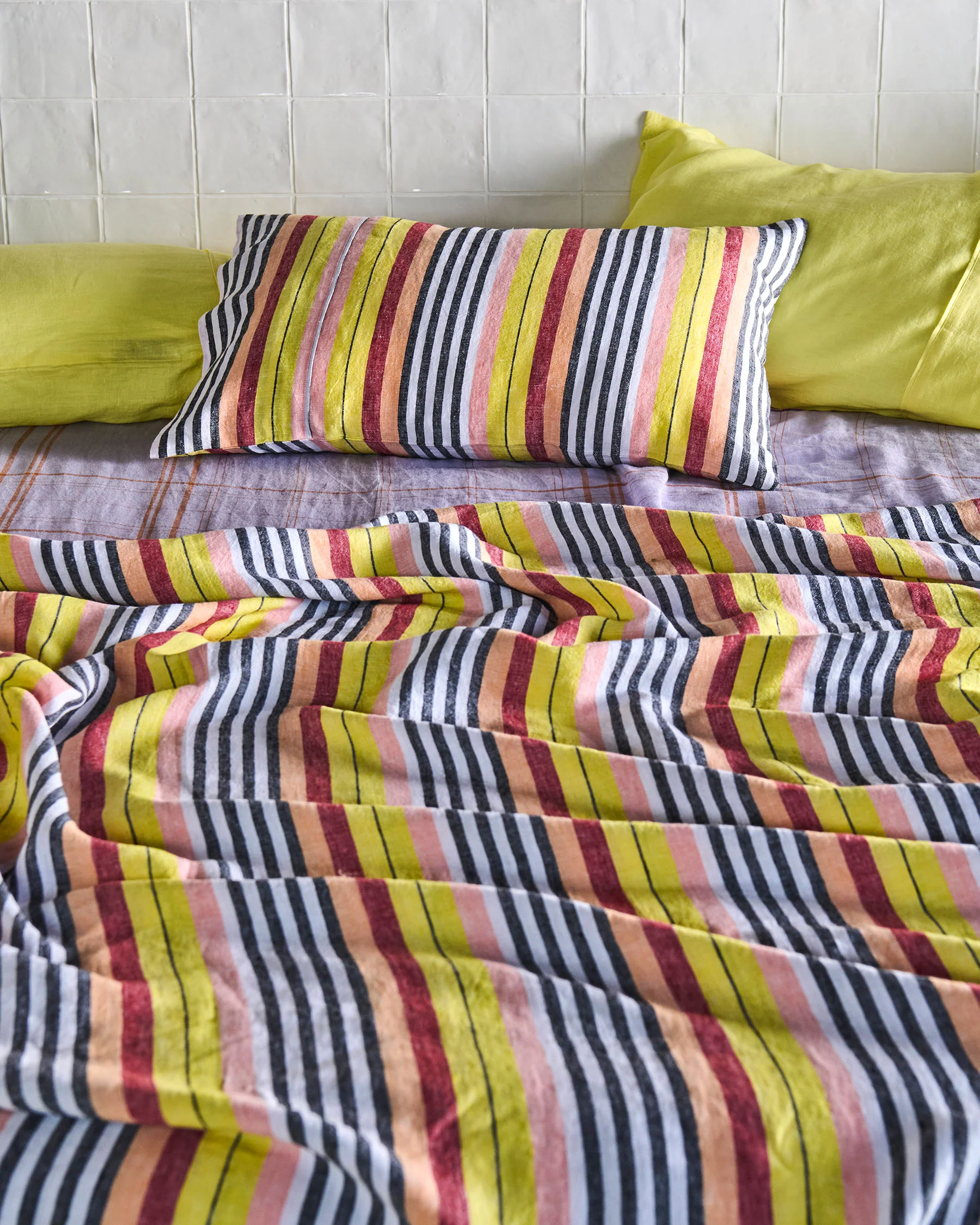 Casablanca Stripe Linen Quilt Cover - Image 4