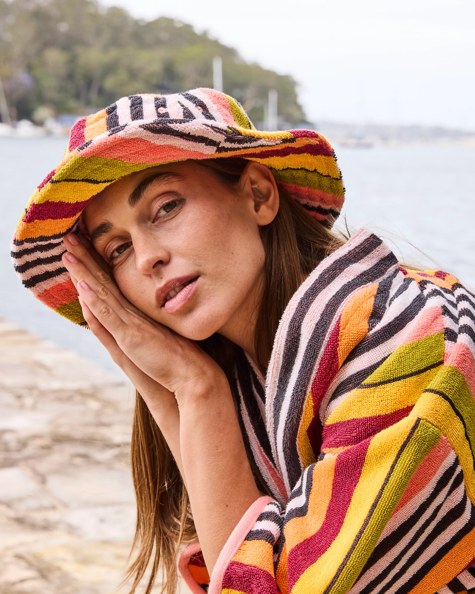 Casablanca Stripe Terry Beach Hat - Image 3