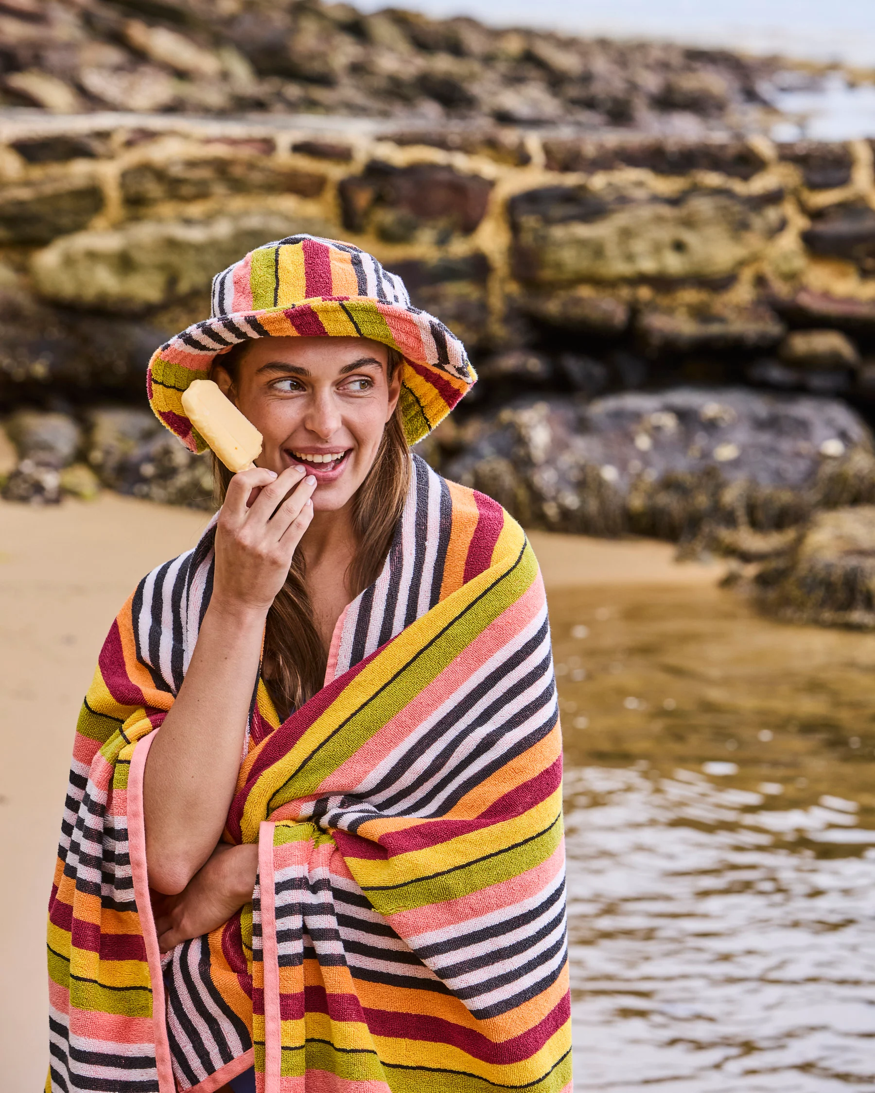 Casablanca Stripe Terry Beach Hat - Image 4