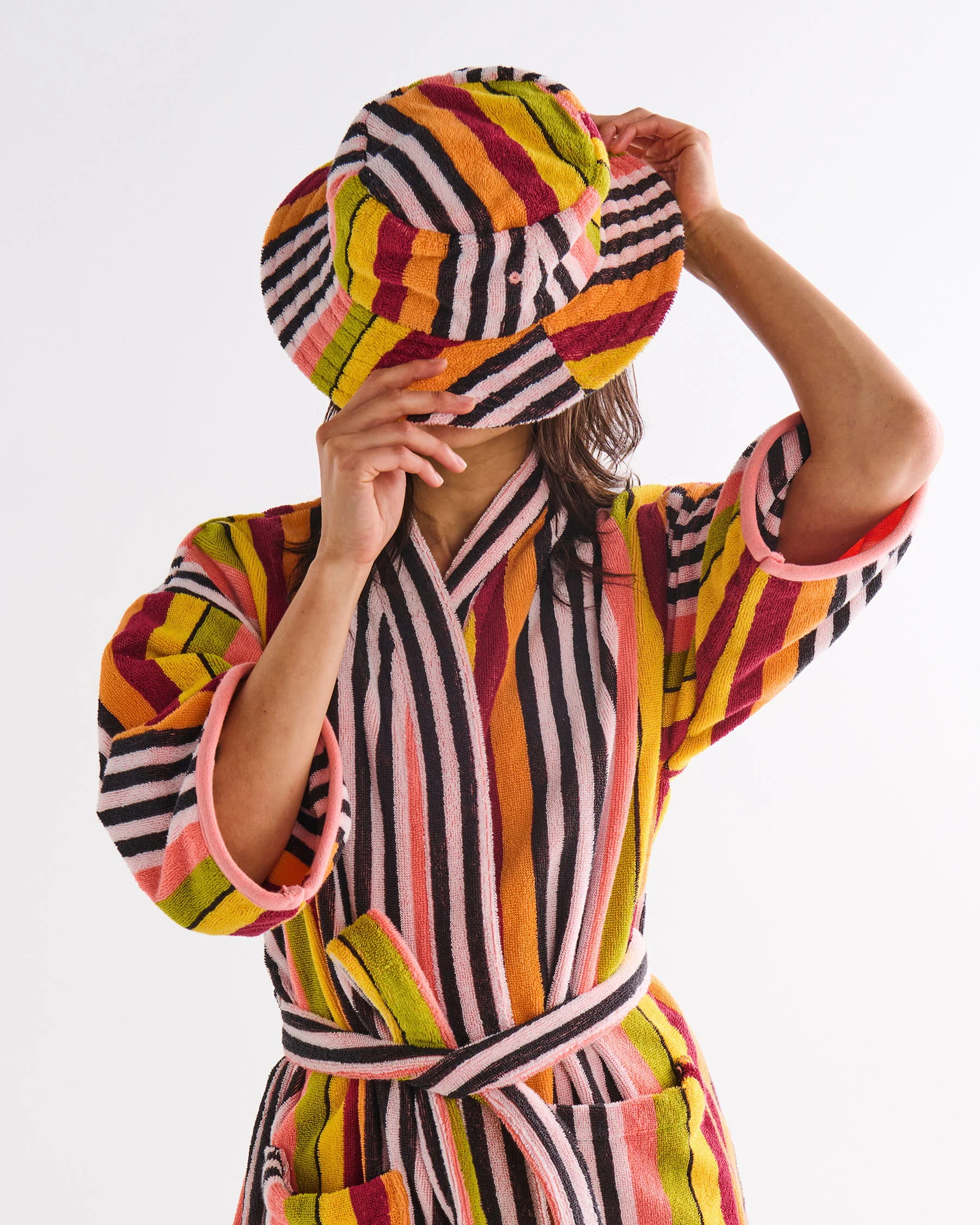 Casablanca Stripe Terry Beach Hat - Image 8