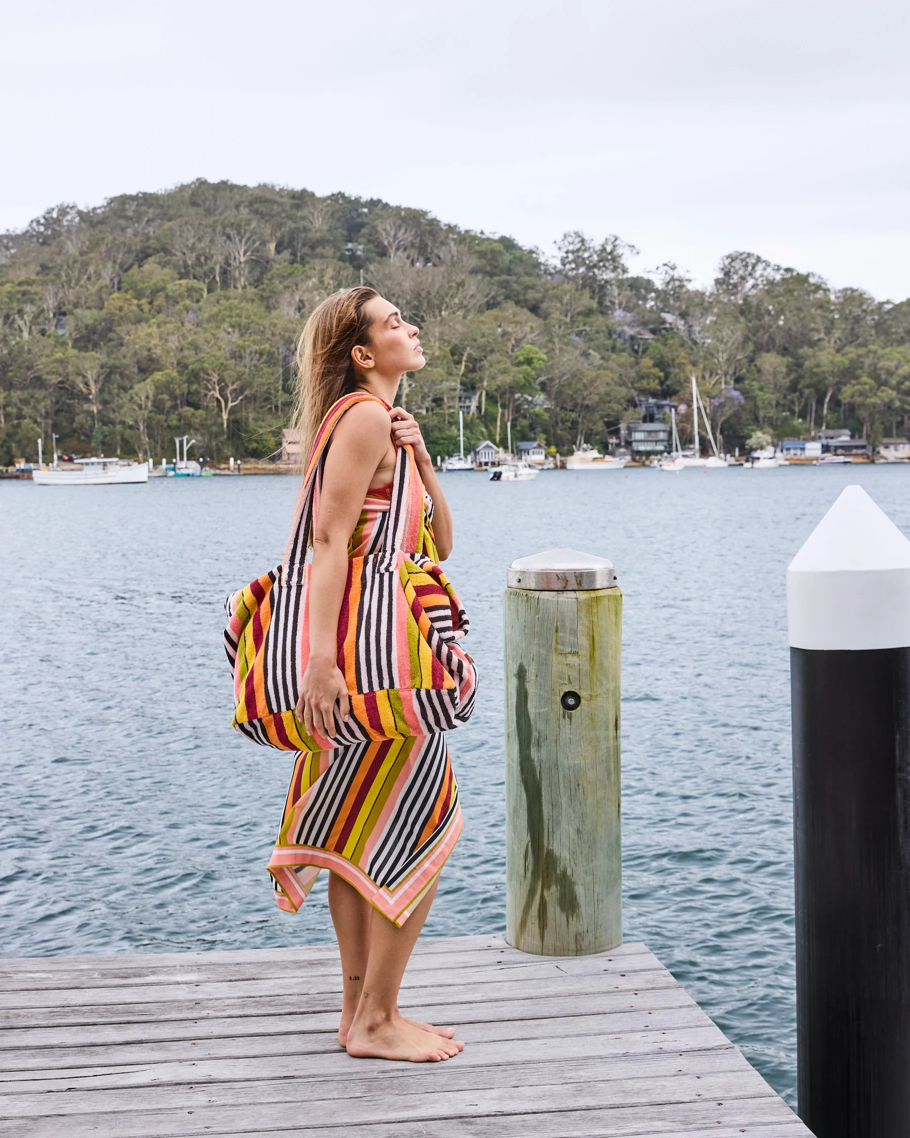 Casablanca Stripe Terry Oversized Beach Bag - Image 4