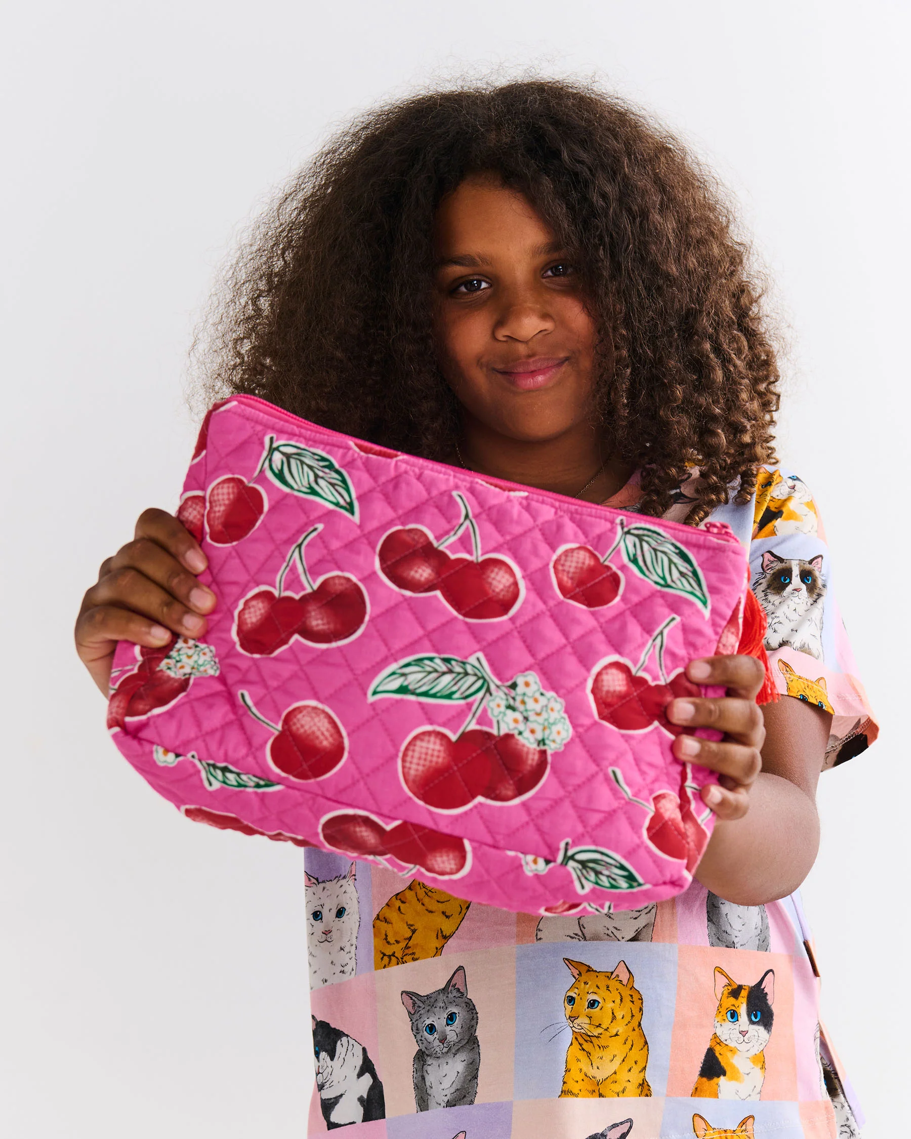 Cherry Blossom Quilted Cotton Toiletry Purse - Image 3