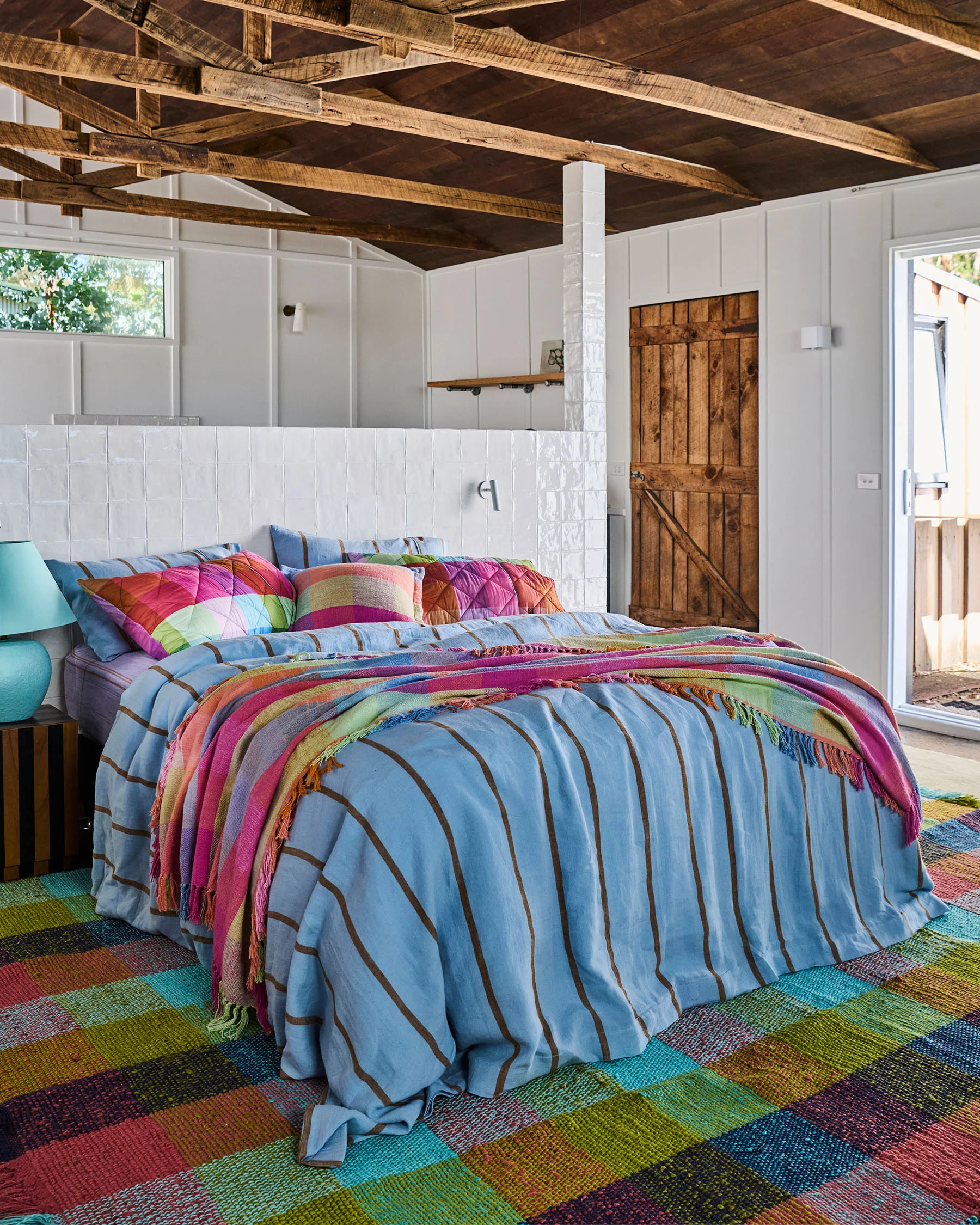 Como Stripe Linen Flat Sheet - Image 4