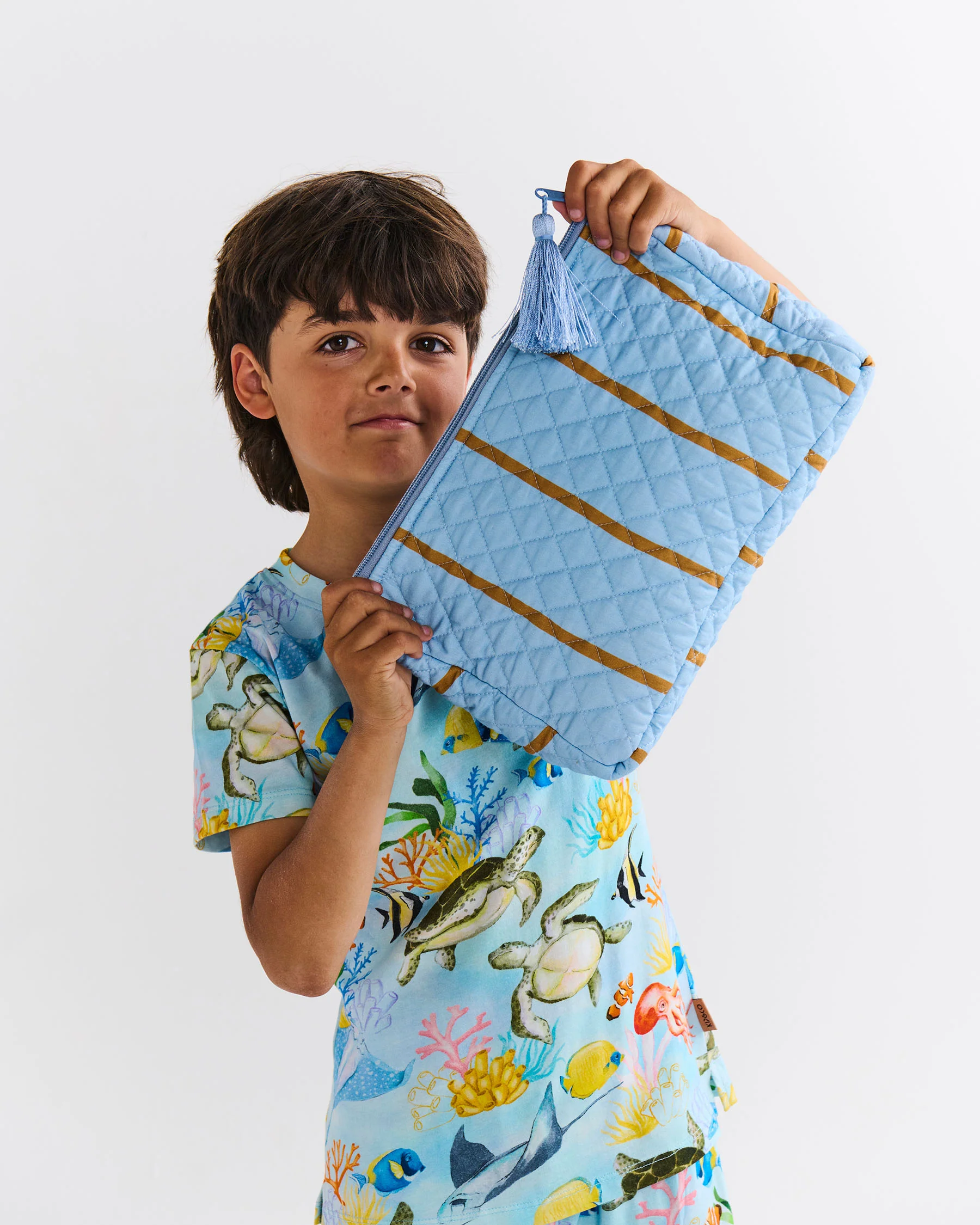 Como Stripe Quilted Cotton Toiletry Purse - Image 4