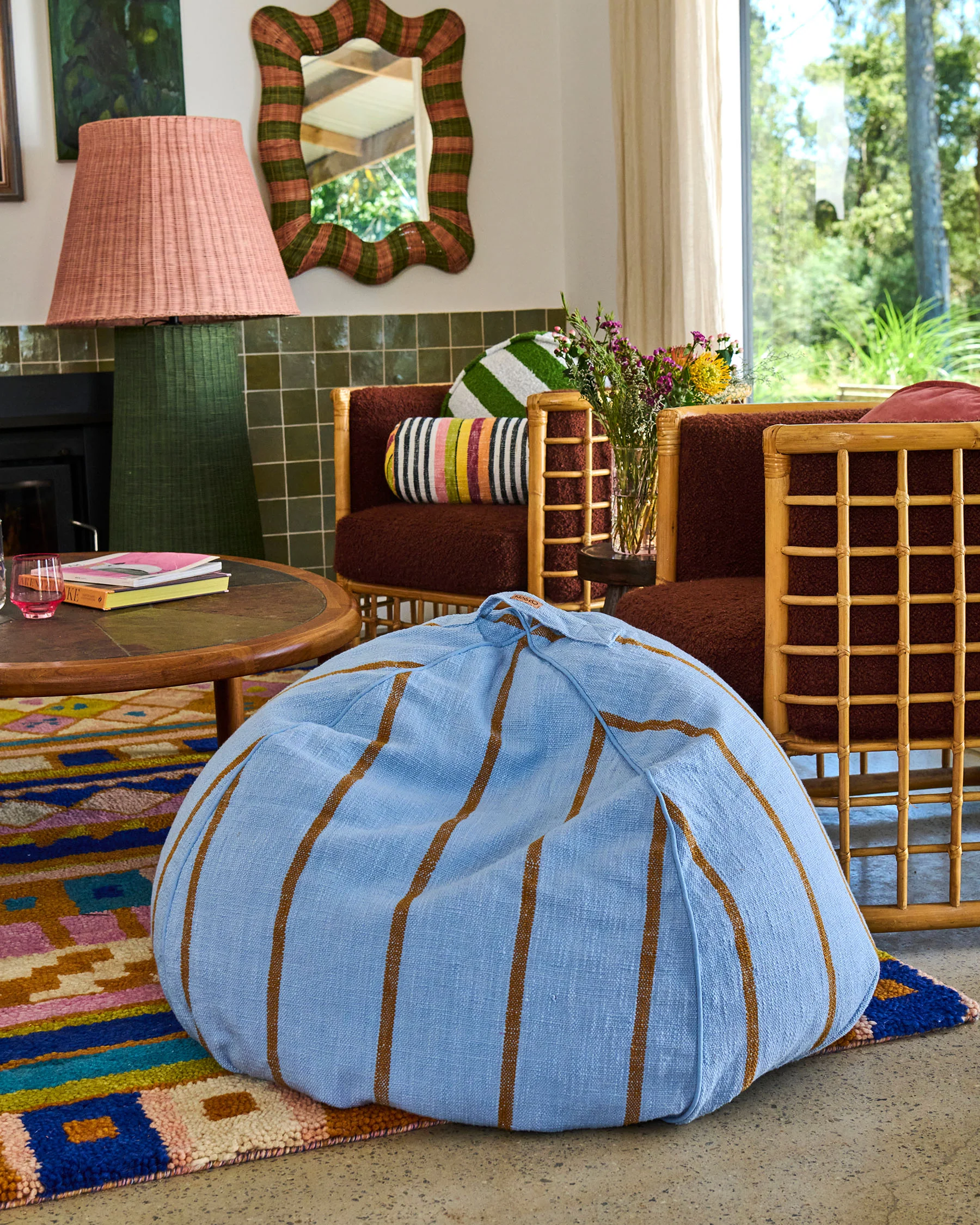 Como Stripe Woven Beanbag - Image 2