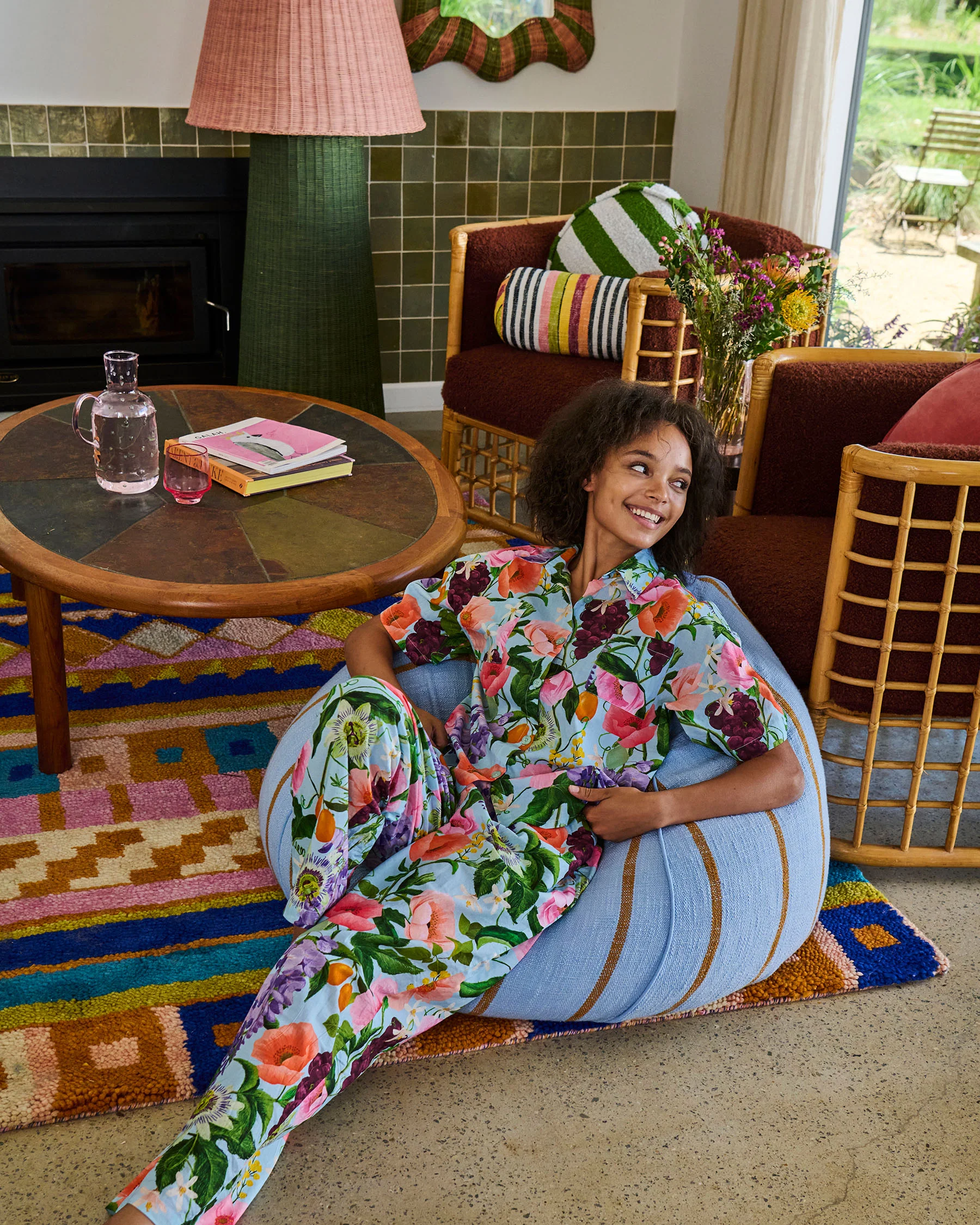 Como Stripe Woven Beanbag - Image 3