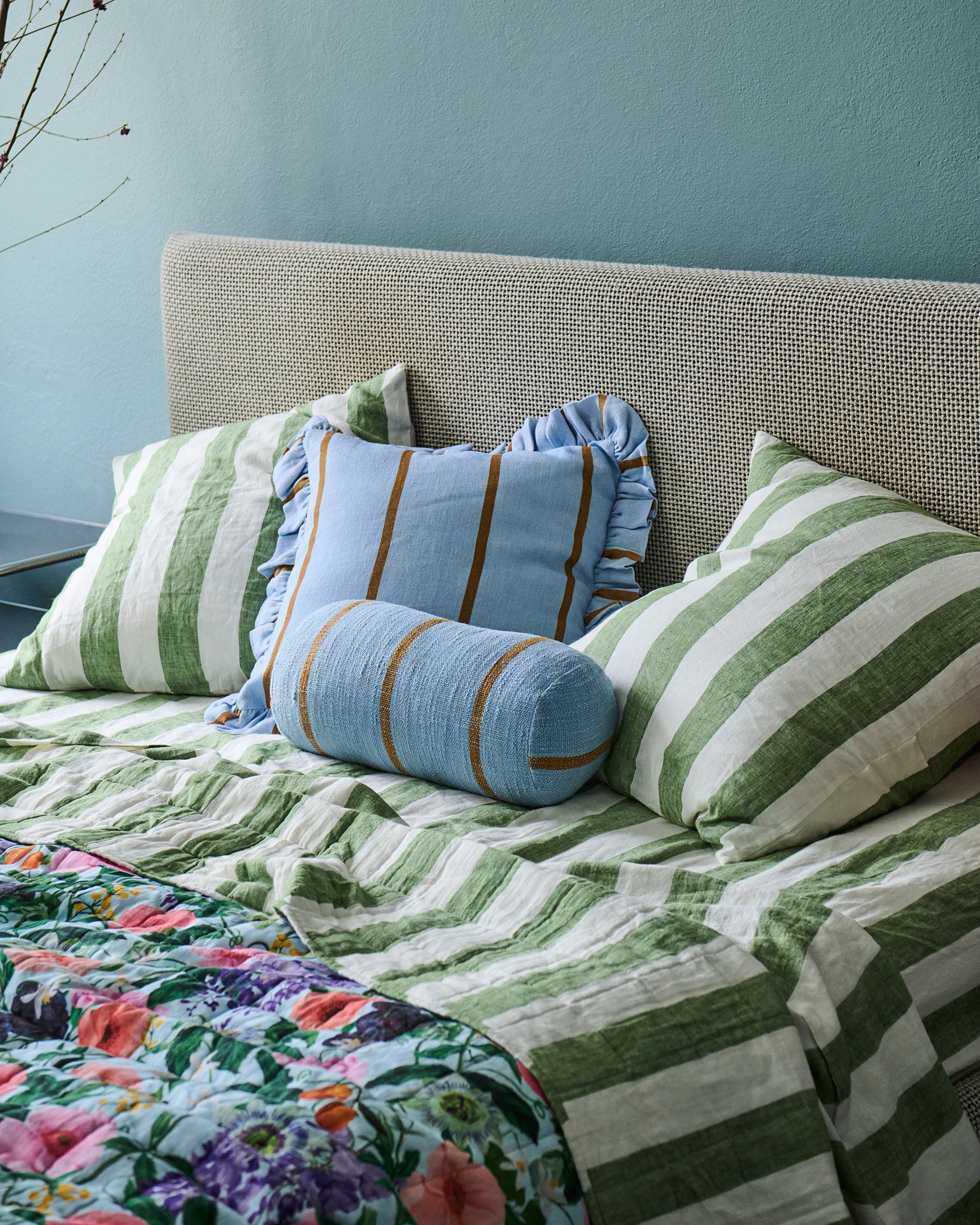 Como Stripe Woven Bolster Cushion - Image 5