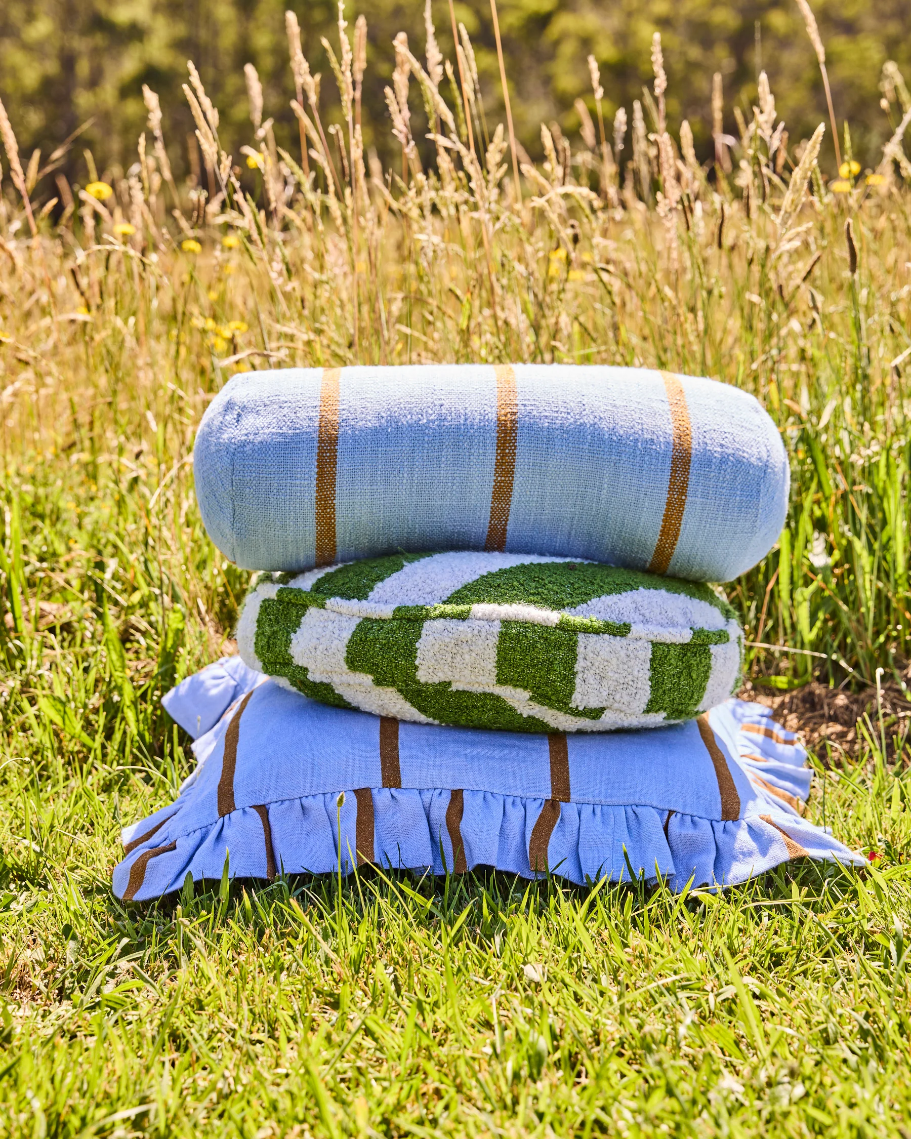 Como Stripe Woven Bolster Cushion - Image 7