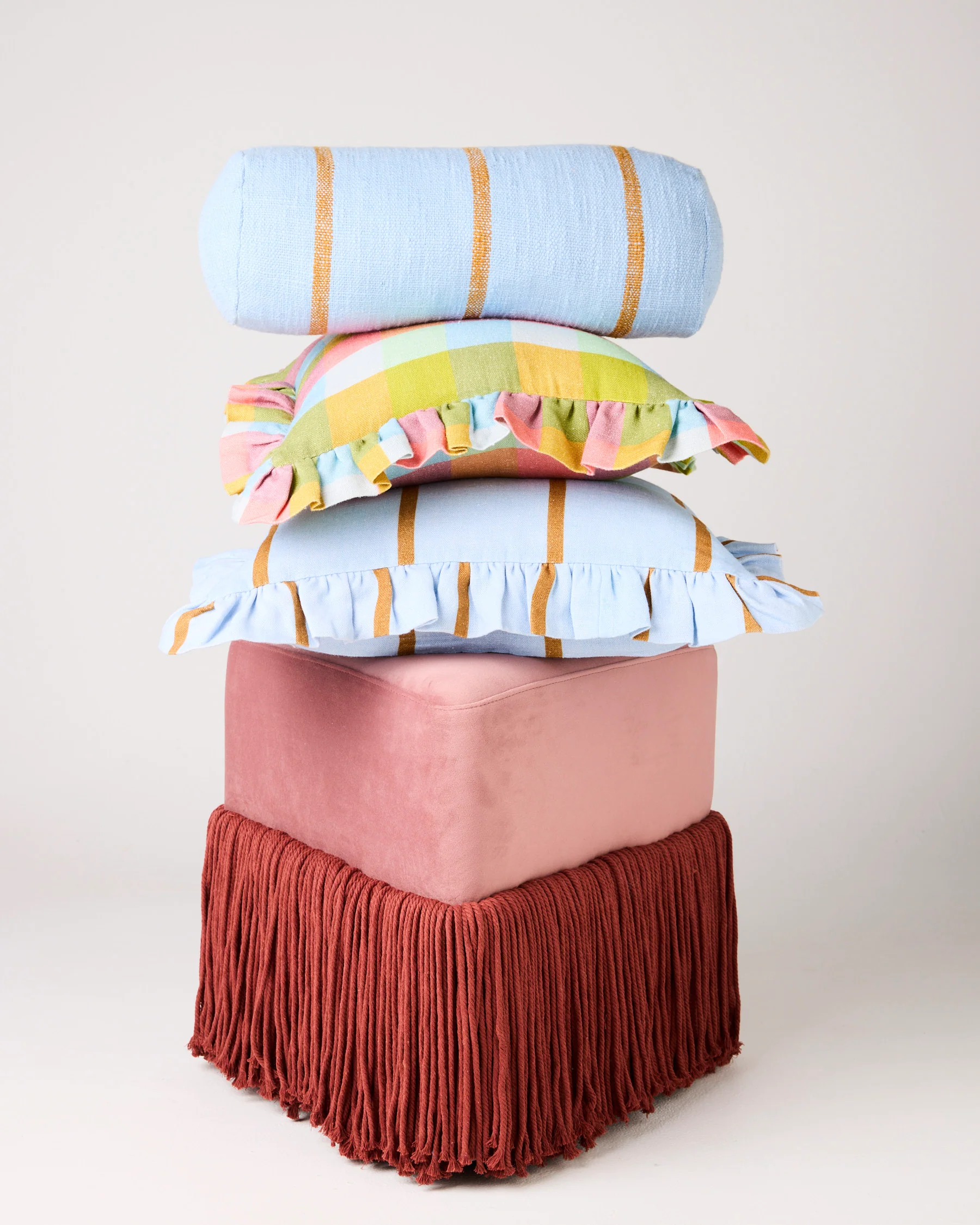 Como Stripe Woven Bolster Cushion - Image 8