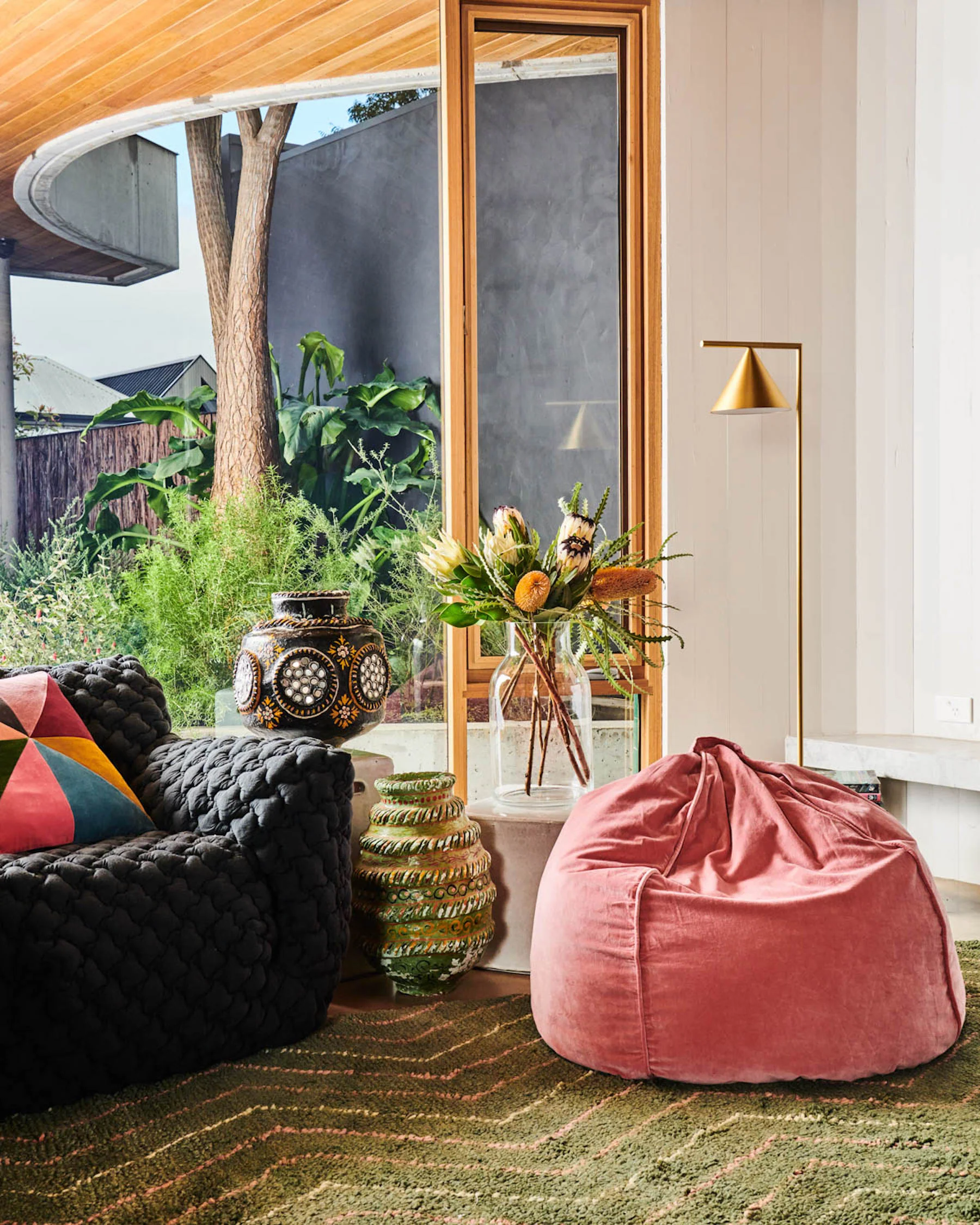Dusty Rose Velvet Beanbag - Image 2