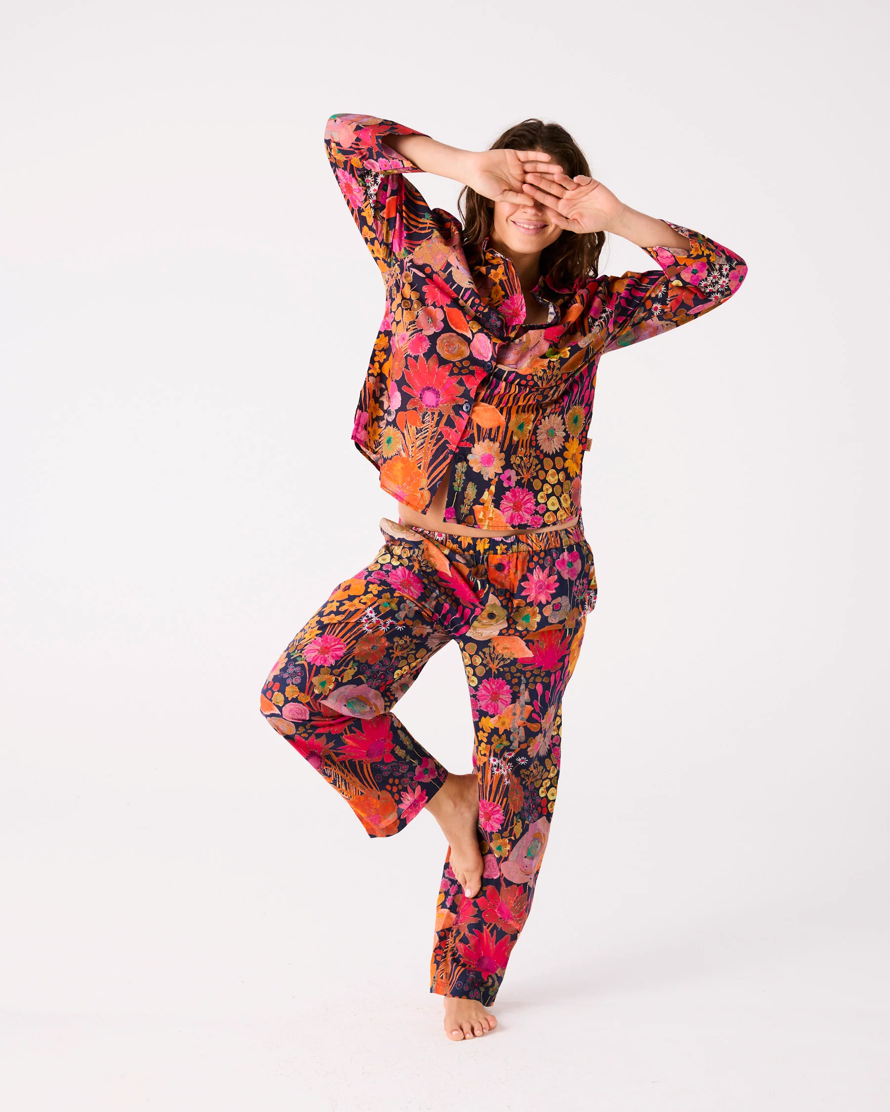 Field Of Dreams Navy Adult Organic Cotton Long Sleeve Shirt & Pant Pyjama Set - Image 4