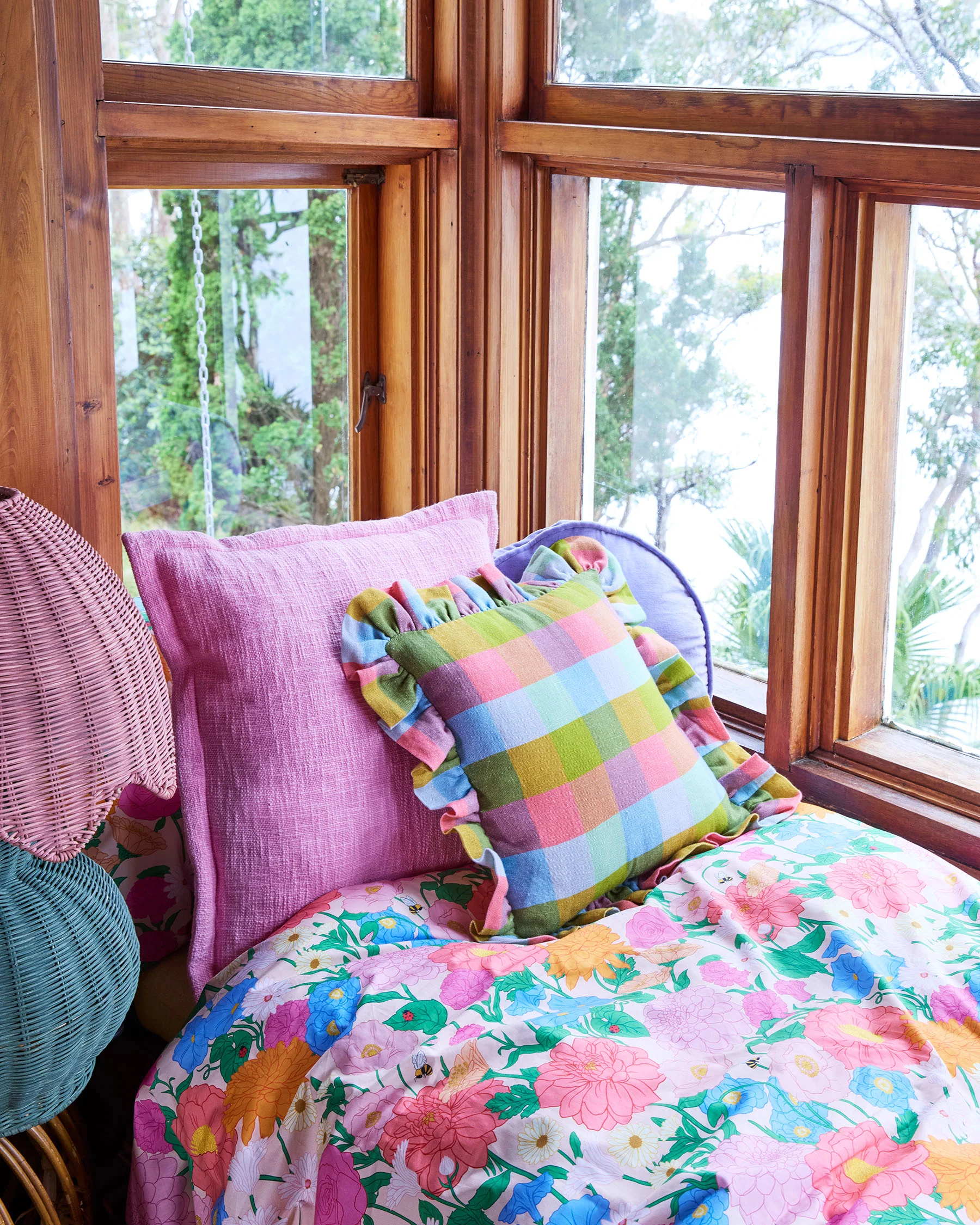 Florida Tartan Frill Upholstery Cushion - Image 4