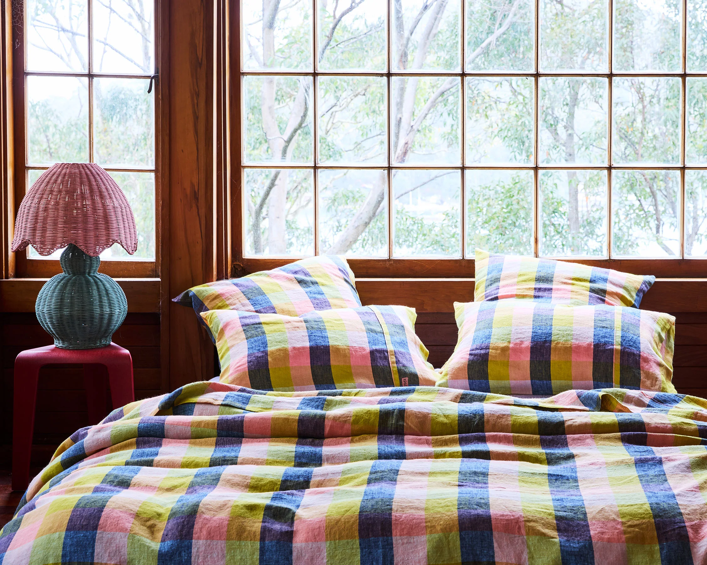 Florida Tartan Linen Quilt Cover - Image 5