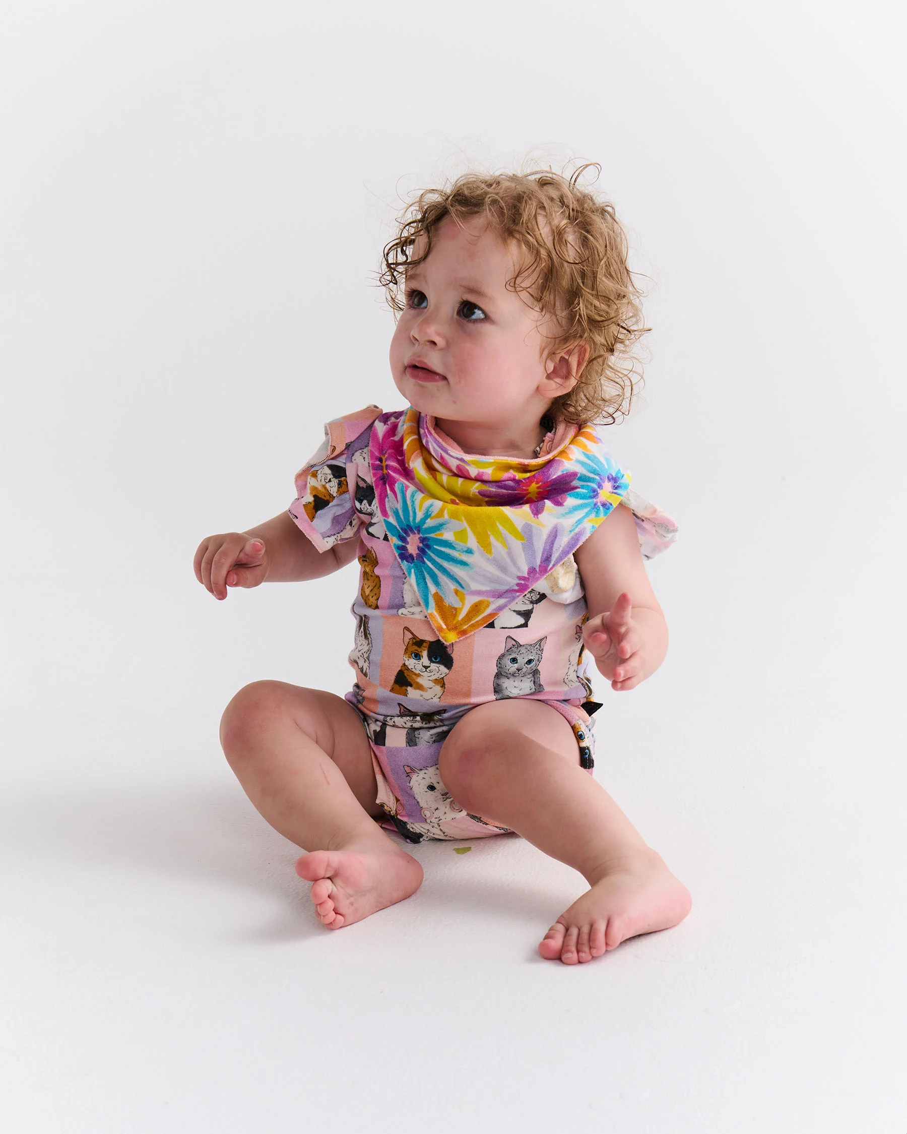 Flower Power Organic Cotton Dribble Bib Set - Image 3