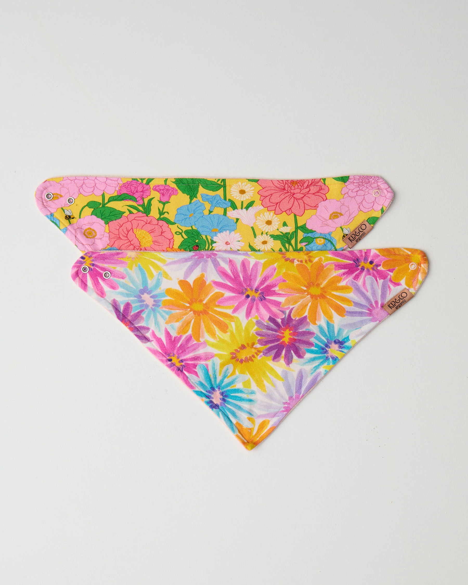 Flower Power Organic Cotton Dribble Bib Set - Image 4