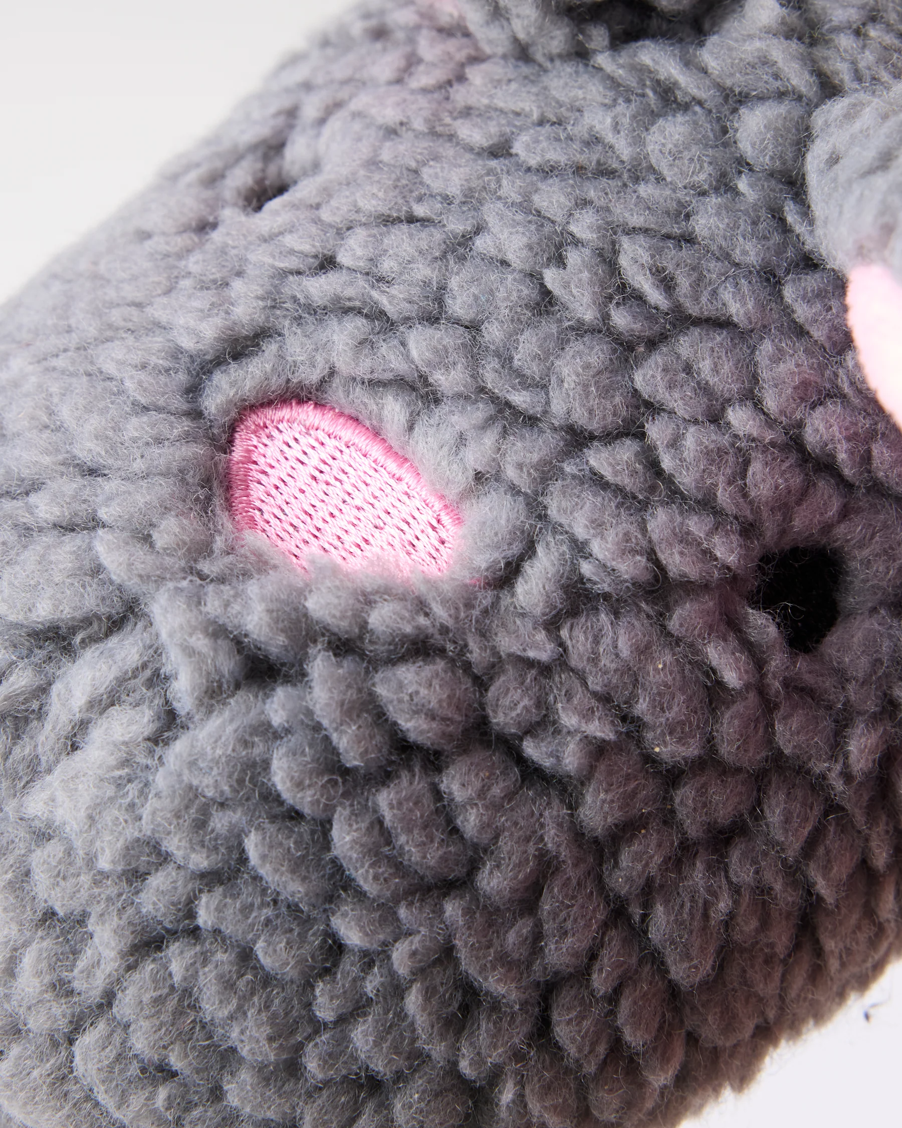 Fluffy Grey Bunny Sherpa Kids Slippers - Image 5