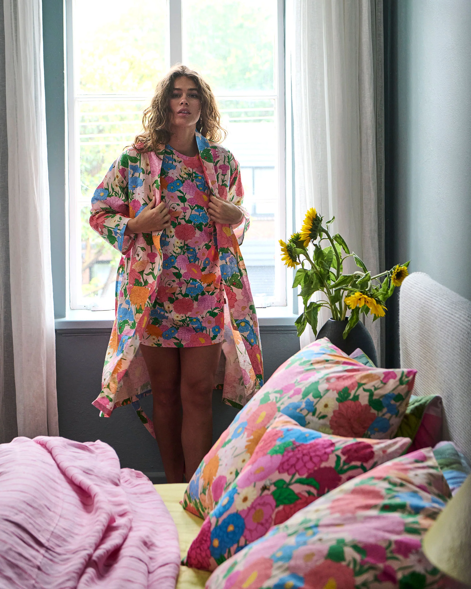 Follow The Sun Adult Organic Cotton Oversize T-shirt Nightie - Image 4