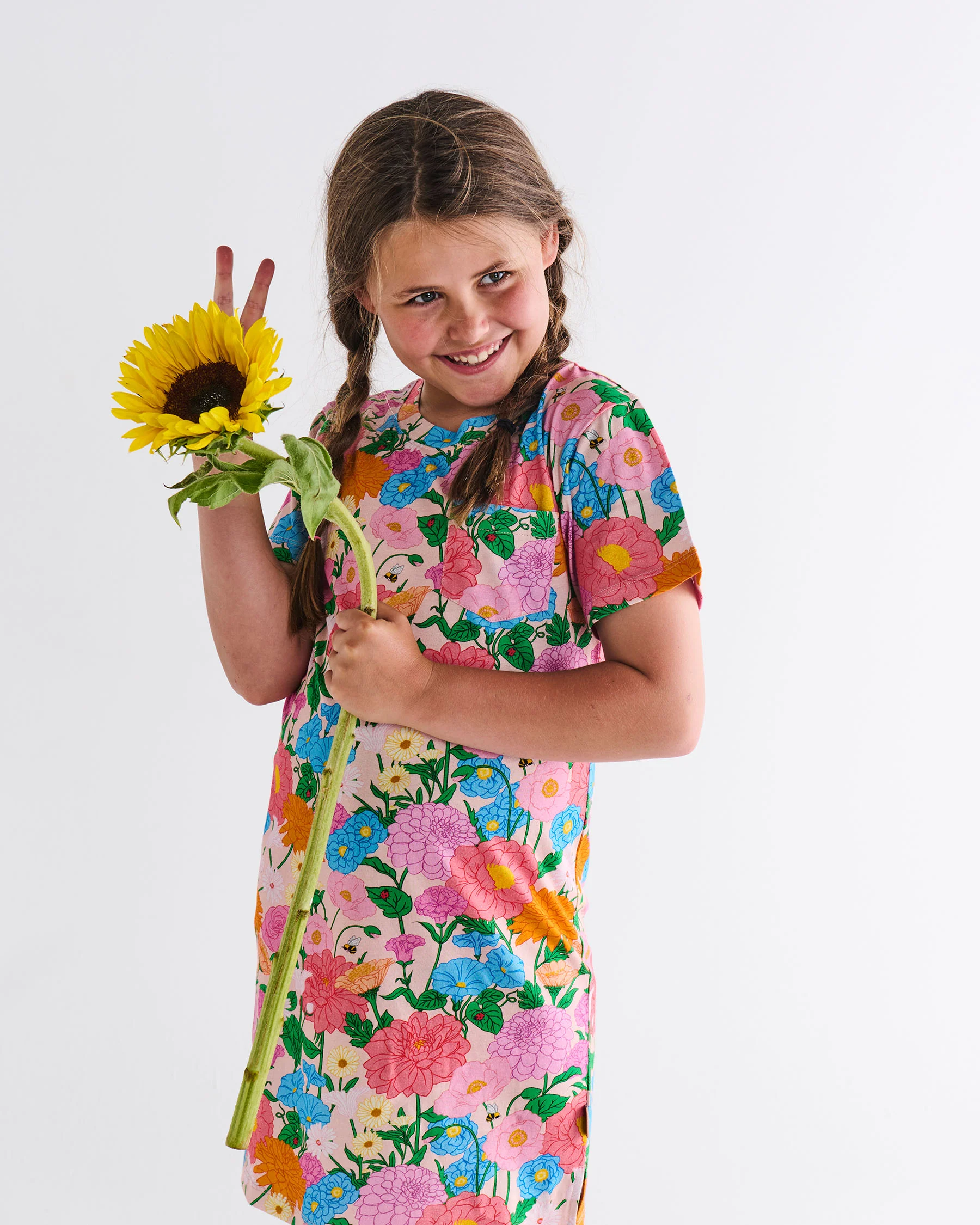 Follow The Sun Kids Organic Cotton Short Sleeve Nightie - Image 2