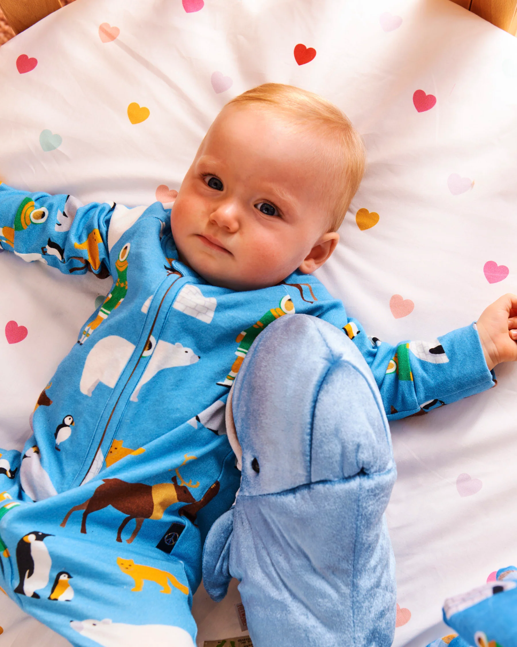 I Heart You Organic Cotton Baby Fitted Sheet - Image 2