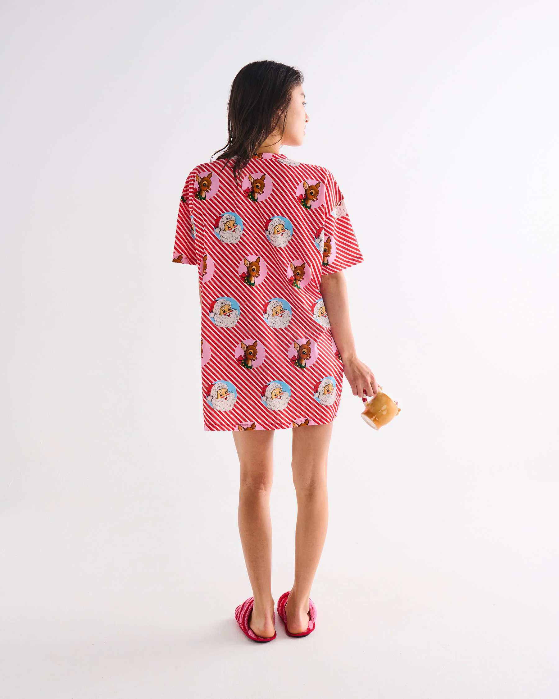 I Love Christmas Spot Adult Organic Cotton Oversize T-shirt Nightie - Image 6