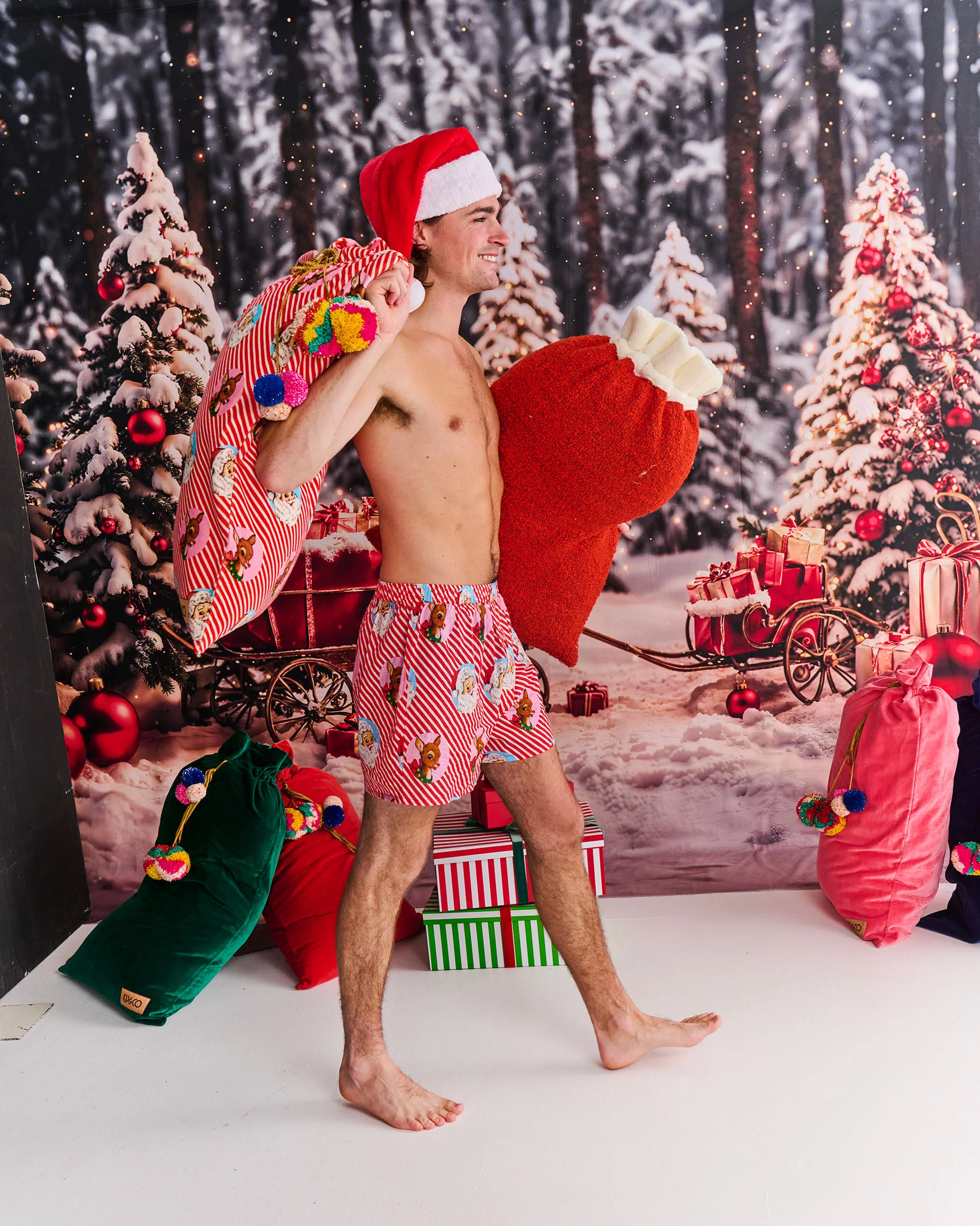 I Love Christmas Spot Men's Organic Cotton Pyjama Short - Image 4