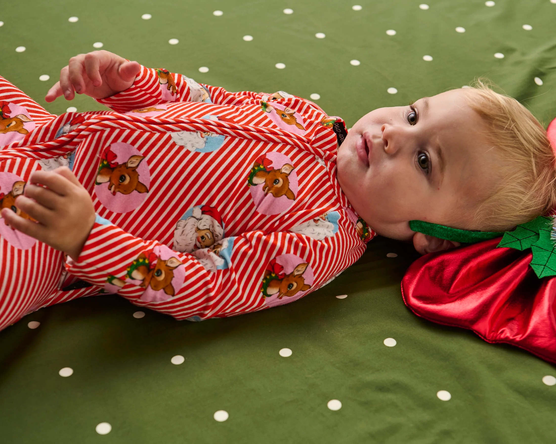 I Love Christmas Spot Organic Long Sleeve Zip Romper - Image 8