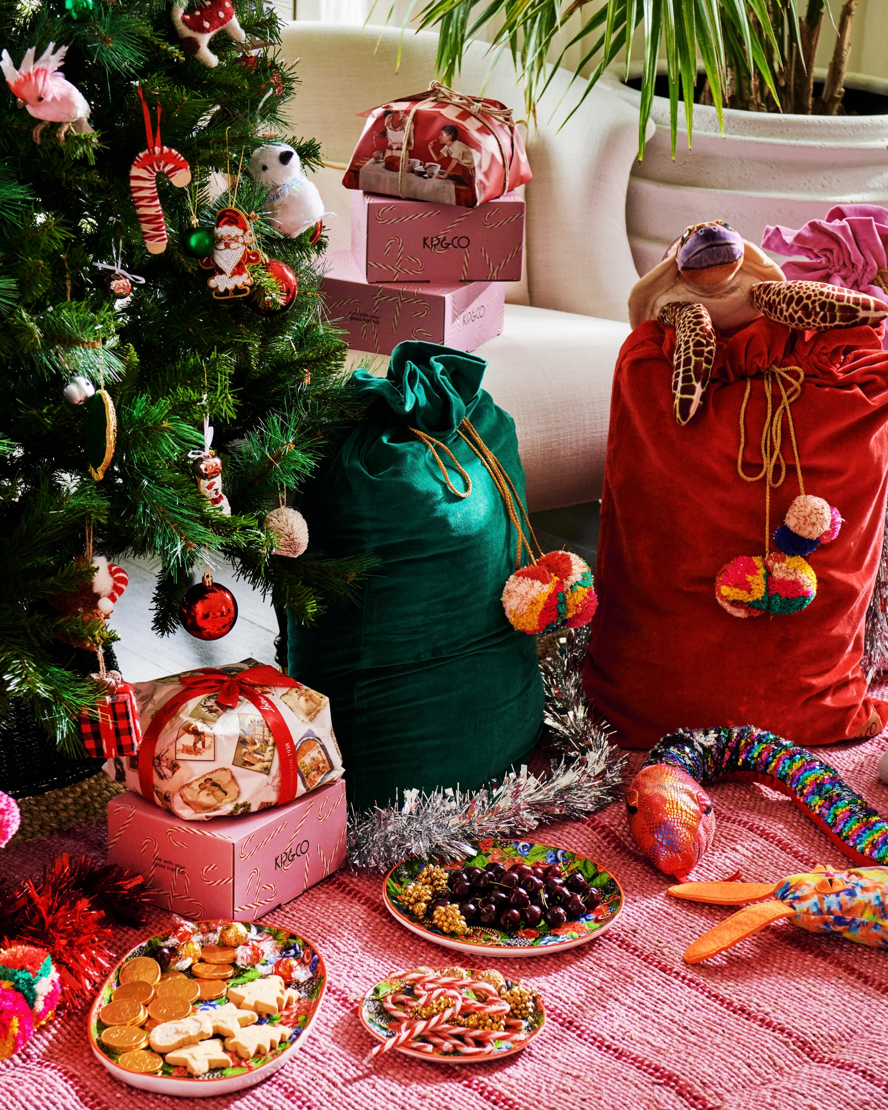 Jade Green Velvet Santa Sack - Image 9