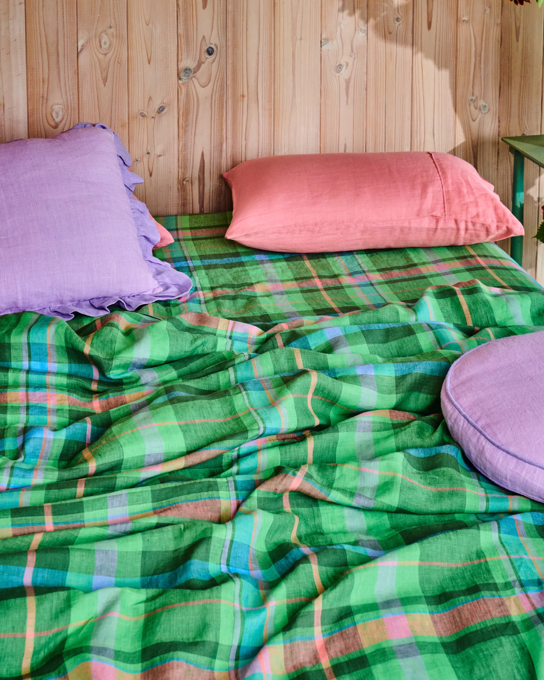 Jewel Of The Nile Tartan Linen Flat Sheet - Image 2