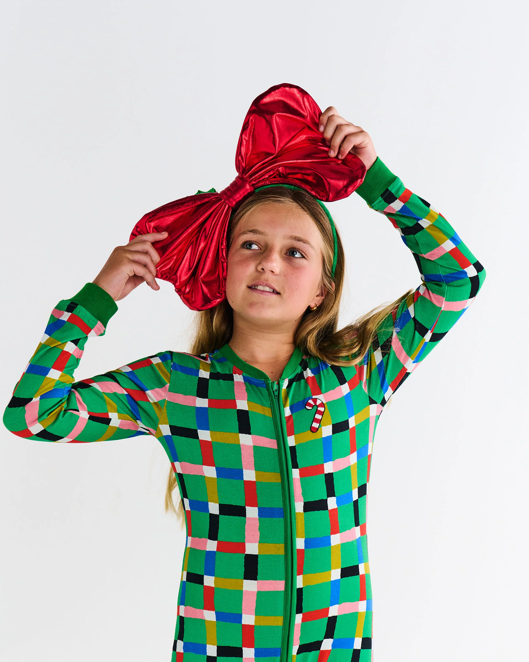 Jolly Tartan Kids Organic Cotton Pyjama Onesie - Image 2