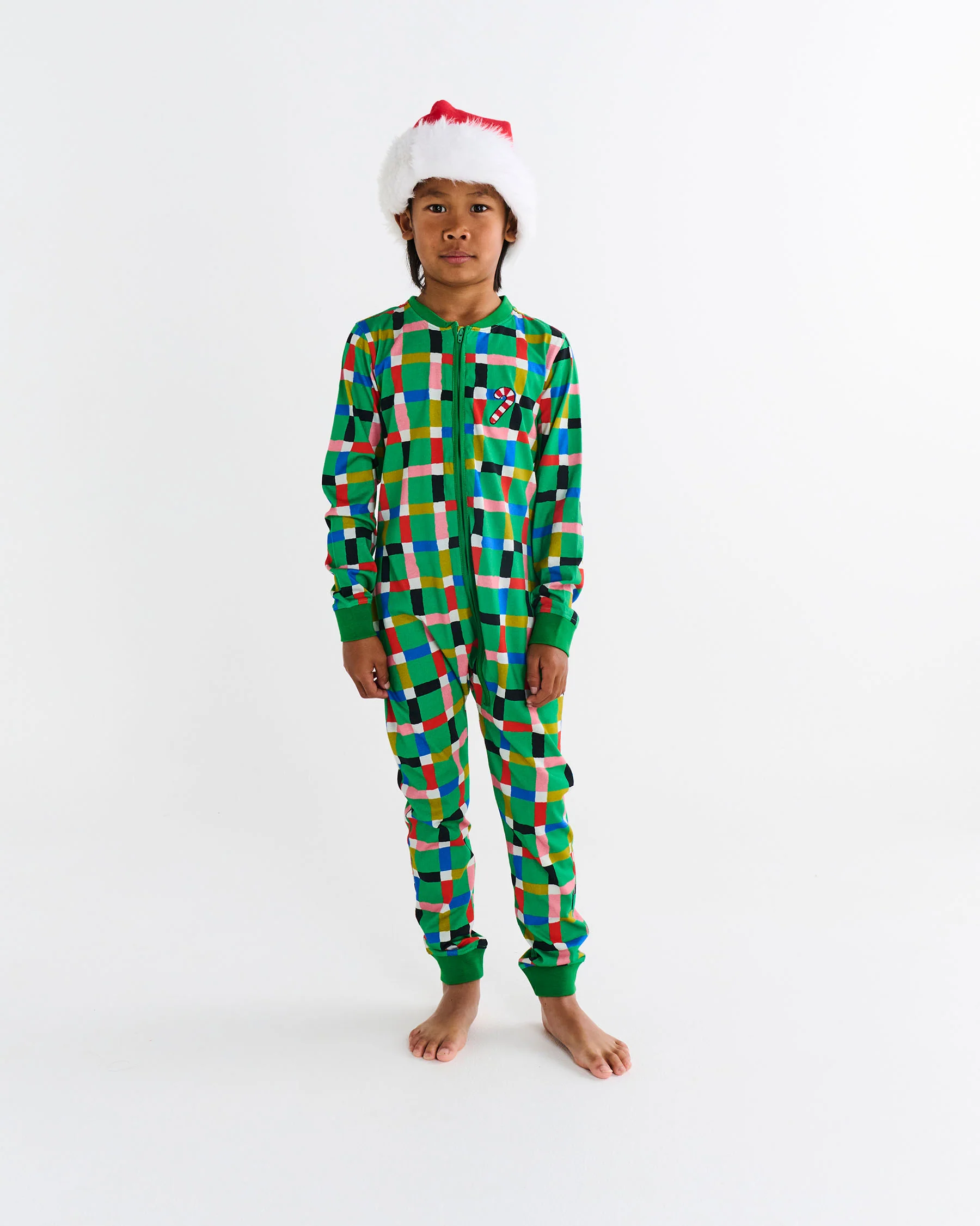 Jolly Tartan Kids Organic Cotton Pyjama Onesie - Image 5