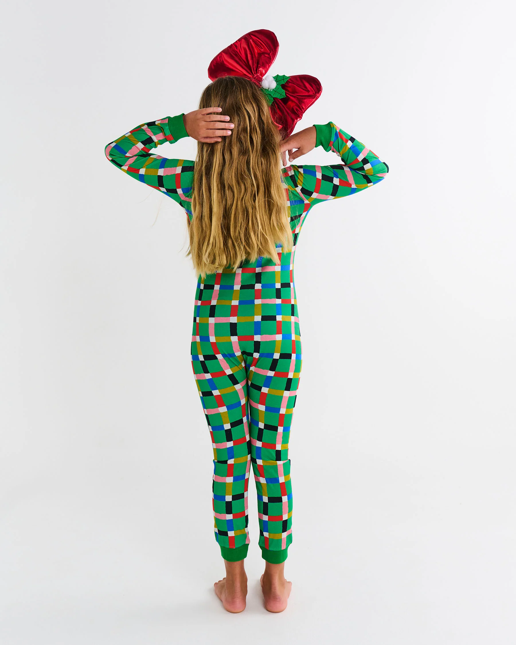 Jolly Tartan Kids Organic Cotton Pyjama Onesie - Image 6