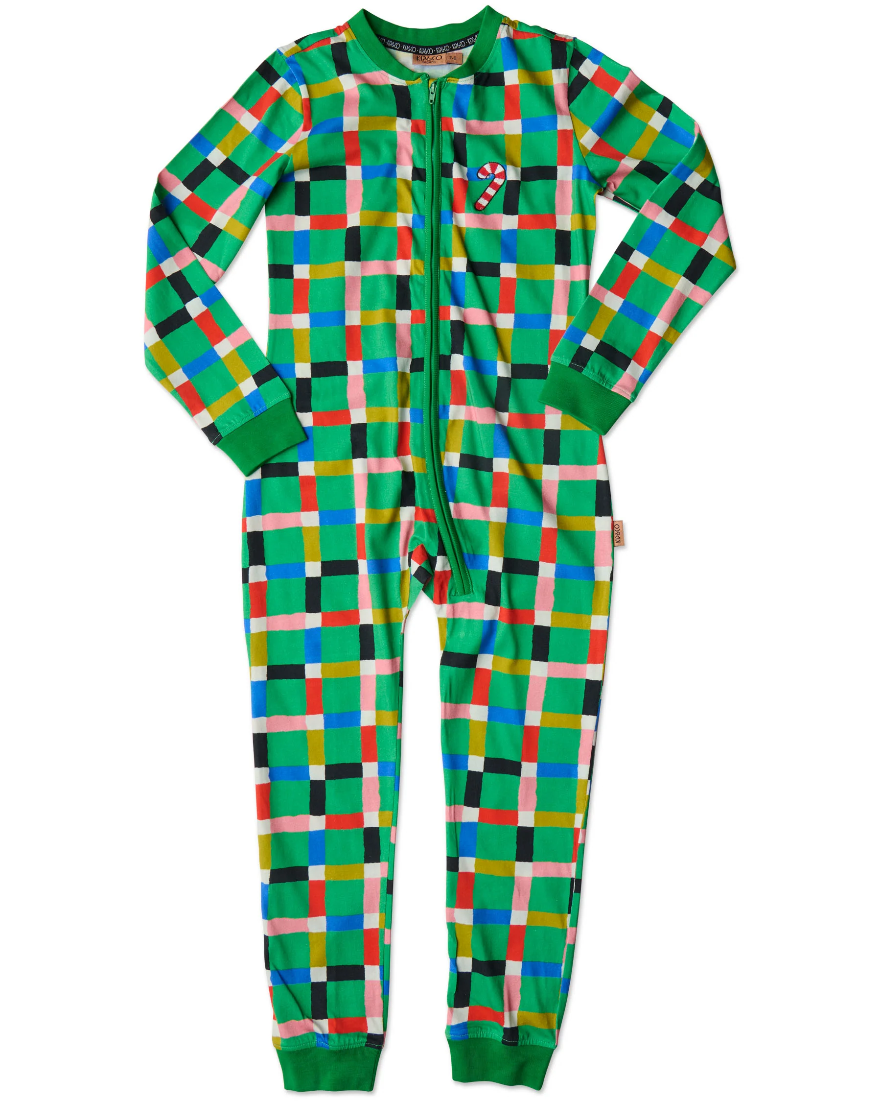 Jolly Tartan Kids Organic Cotton Pyjama Onesie - Image 7