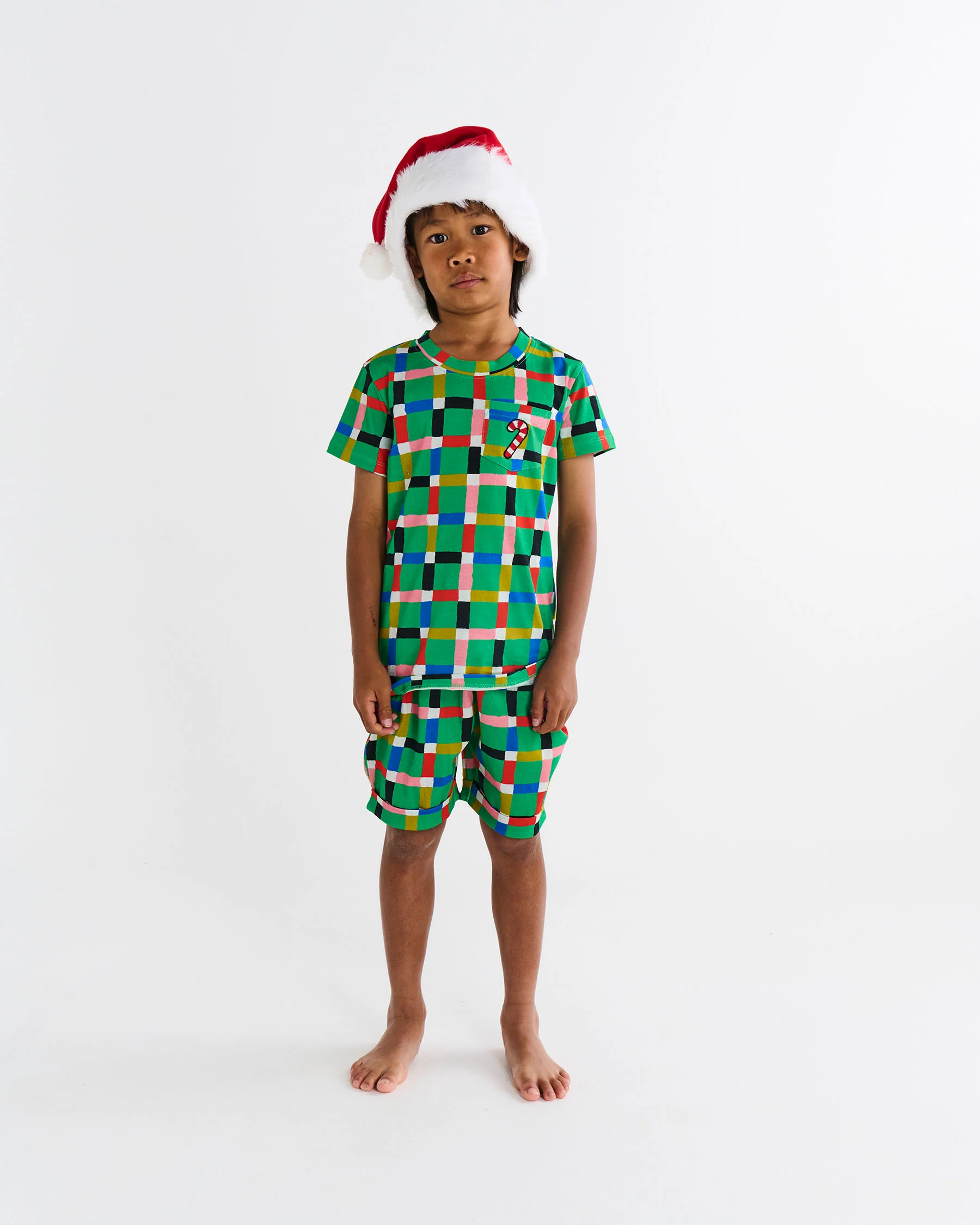 Jolly Tartan Kids Organic Cotton Short Sleeve Tee & Short Pyjama Set - Image 5