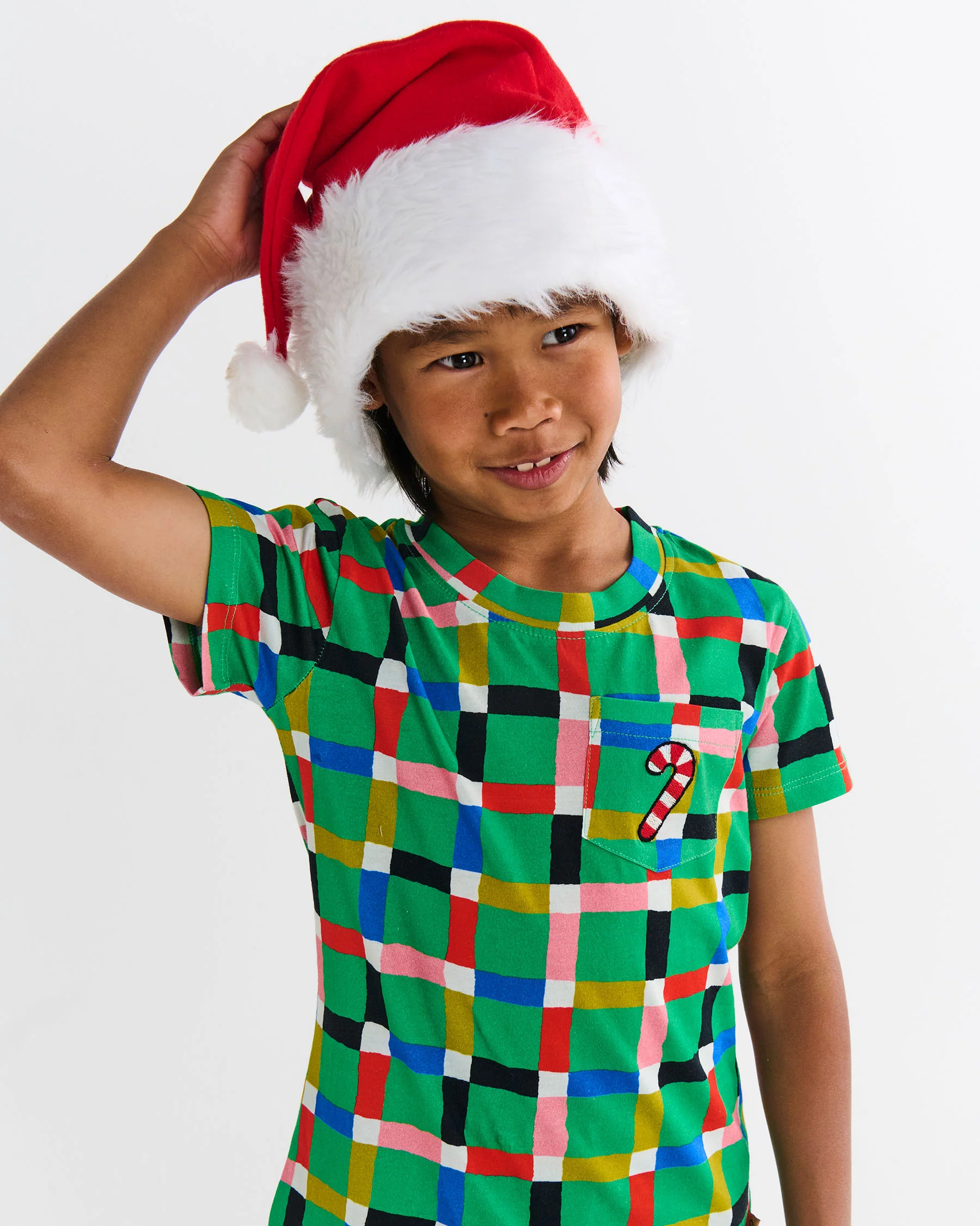 Jolly Tartan Kids Organic Cotton Short Sleeve Tee & Short Pyjama Set - Image 6
