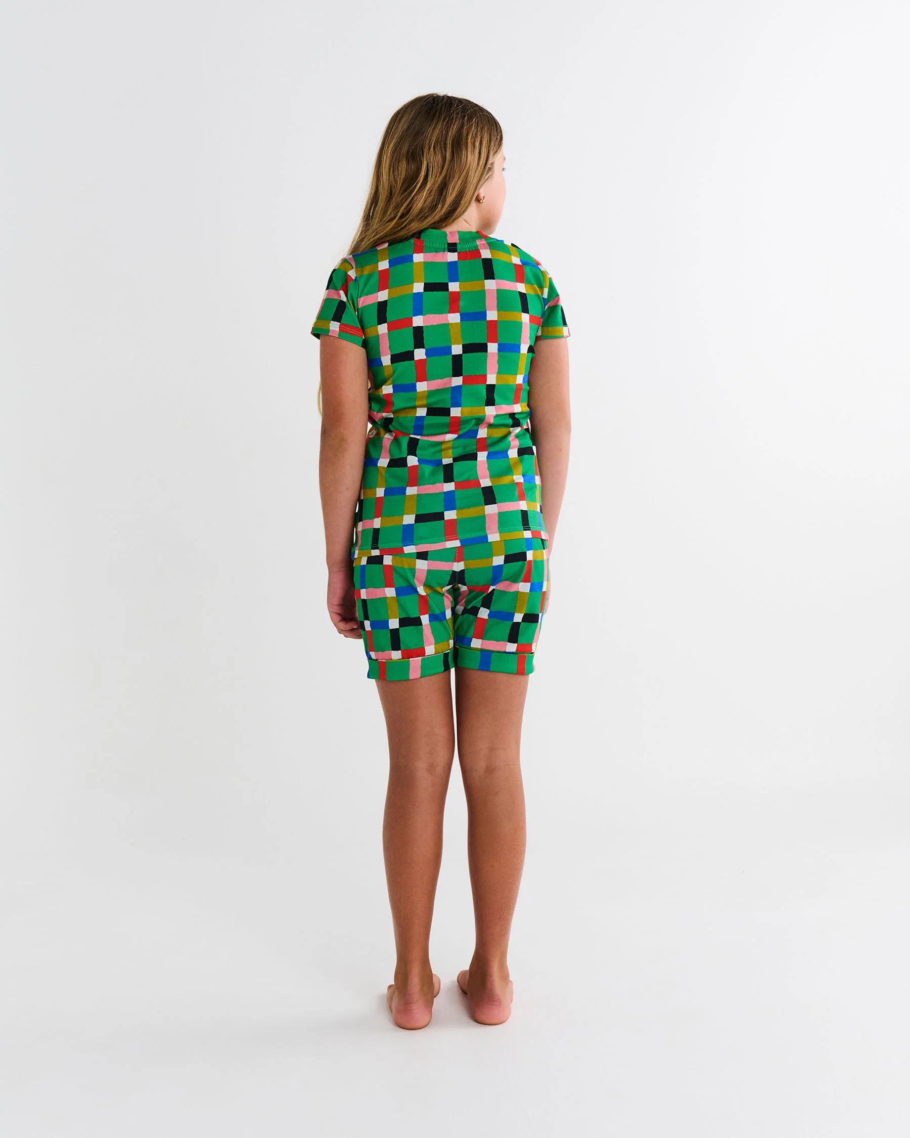 Jolly Tartan Kids Organic Cotton Short Sleeve Tee & Short Pyjama Set - Image 7