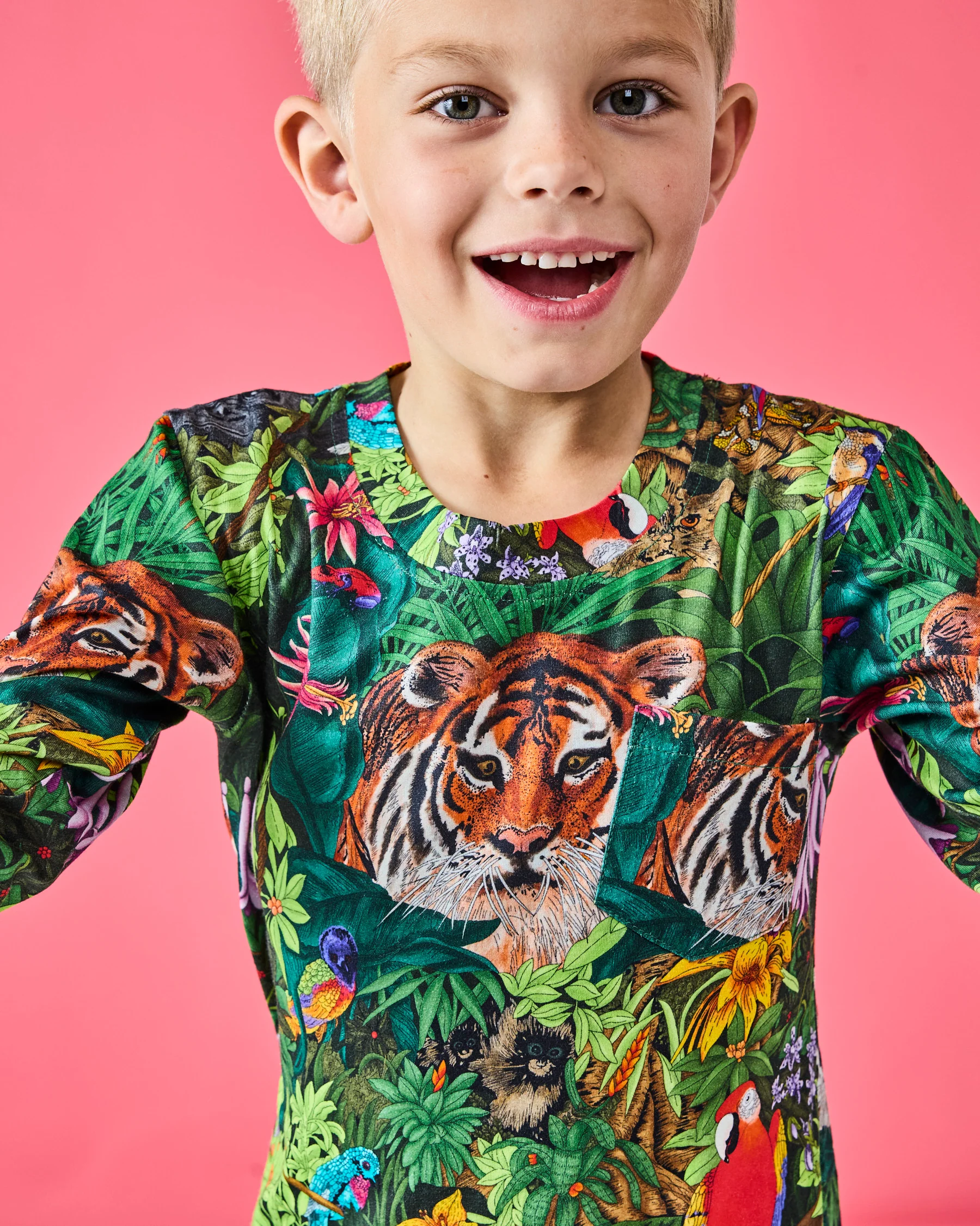 Jungle Life Kids Organic Cotton Long Sleeve Top & Pant Pyjama Set - Image 3