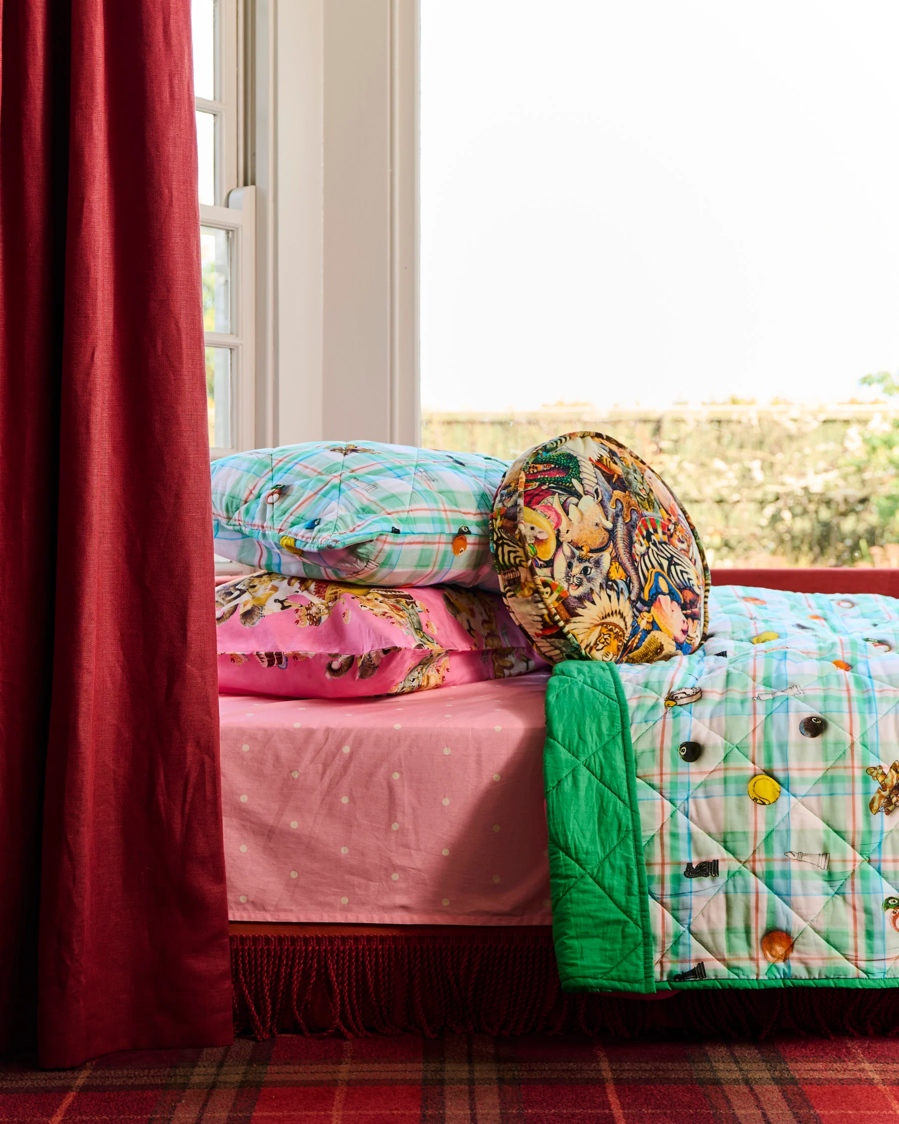 Kip&Co x Eleventh Hour Snookered Tartan Organic Cotton Quilted Pillowcase - Image 4