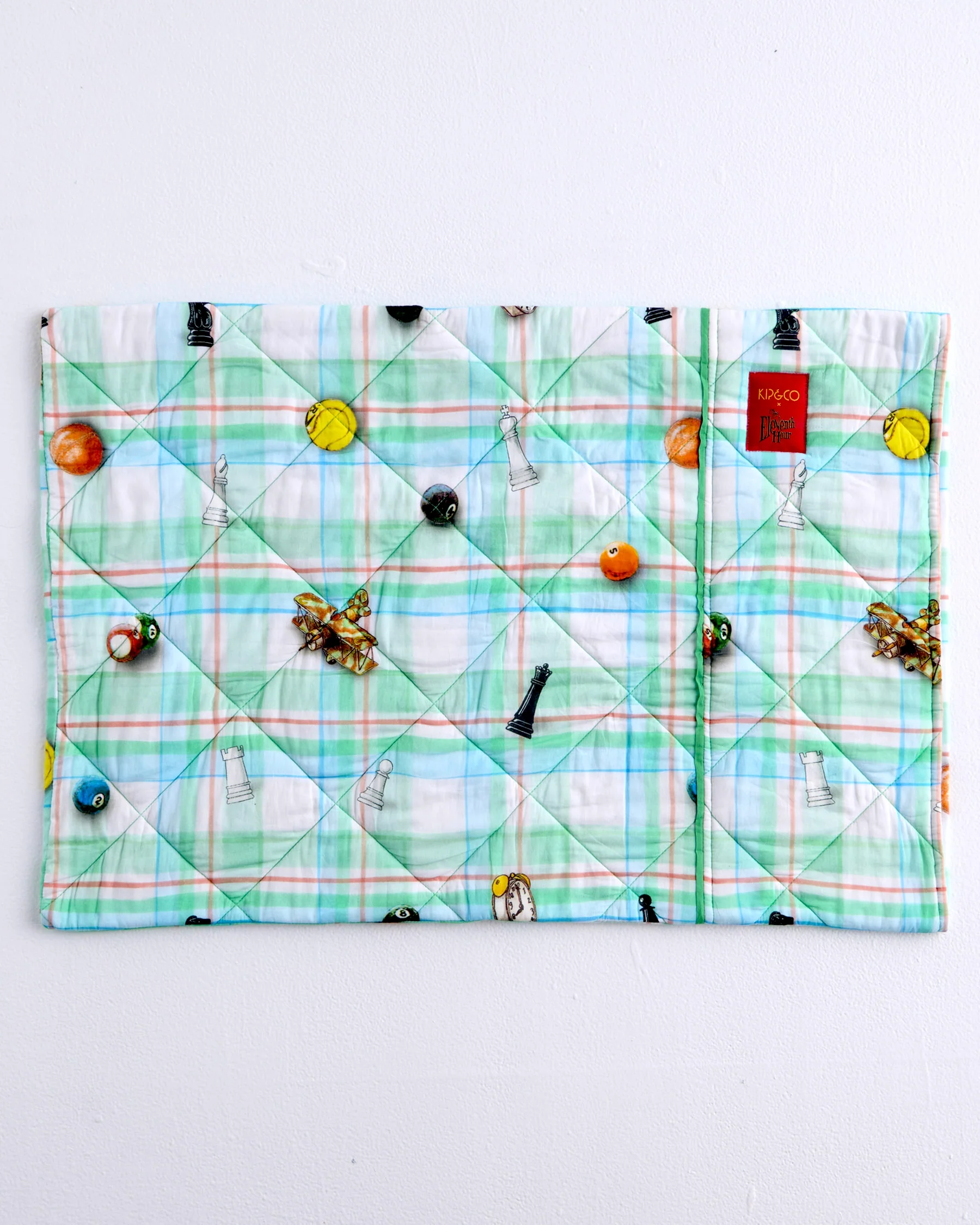 Kip&Co x Eleventh Hour Snookered Tartan Organic Cotton Quilted Pillowcase - Image 5