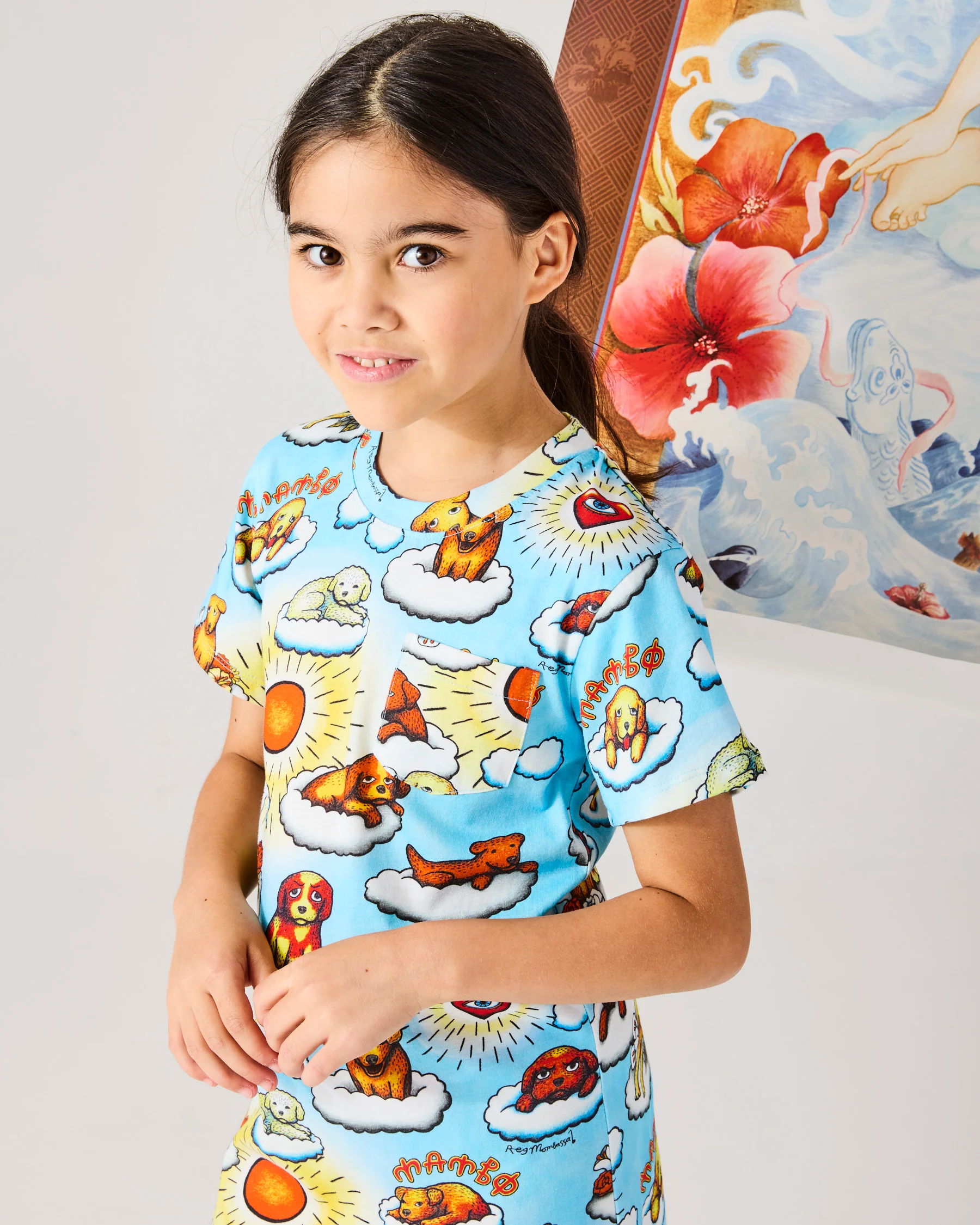 Kip&Co x Mambo Puppies Kids Organic Cotton Short Sleeve Nightie - Image 3