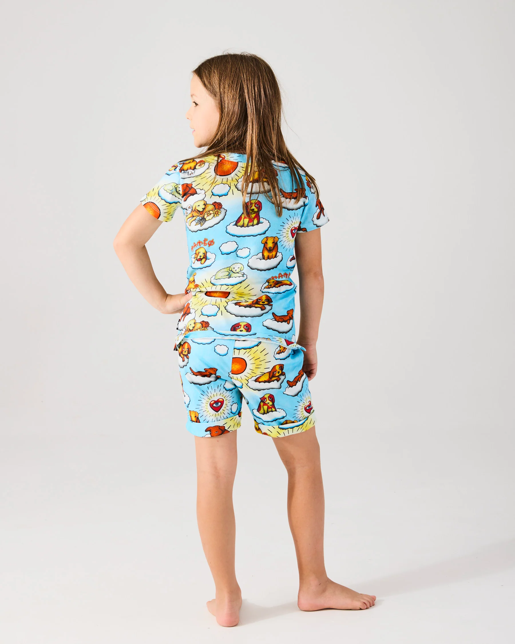 Kip&Co x Mambo Puppies Kids Organic Cotton Short Sleeve Tee & Short Pyjama Set - Image 6